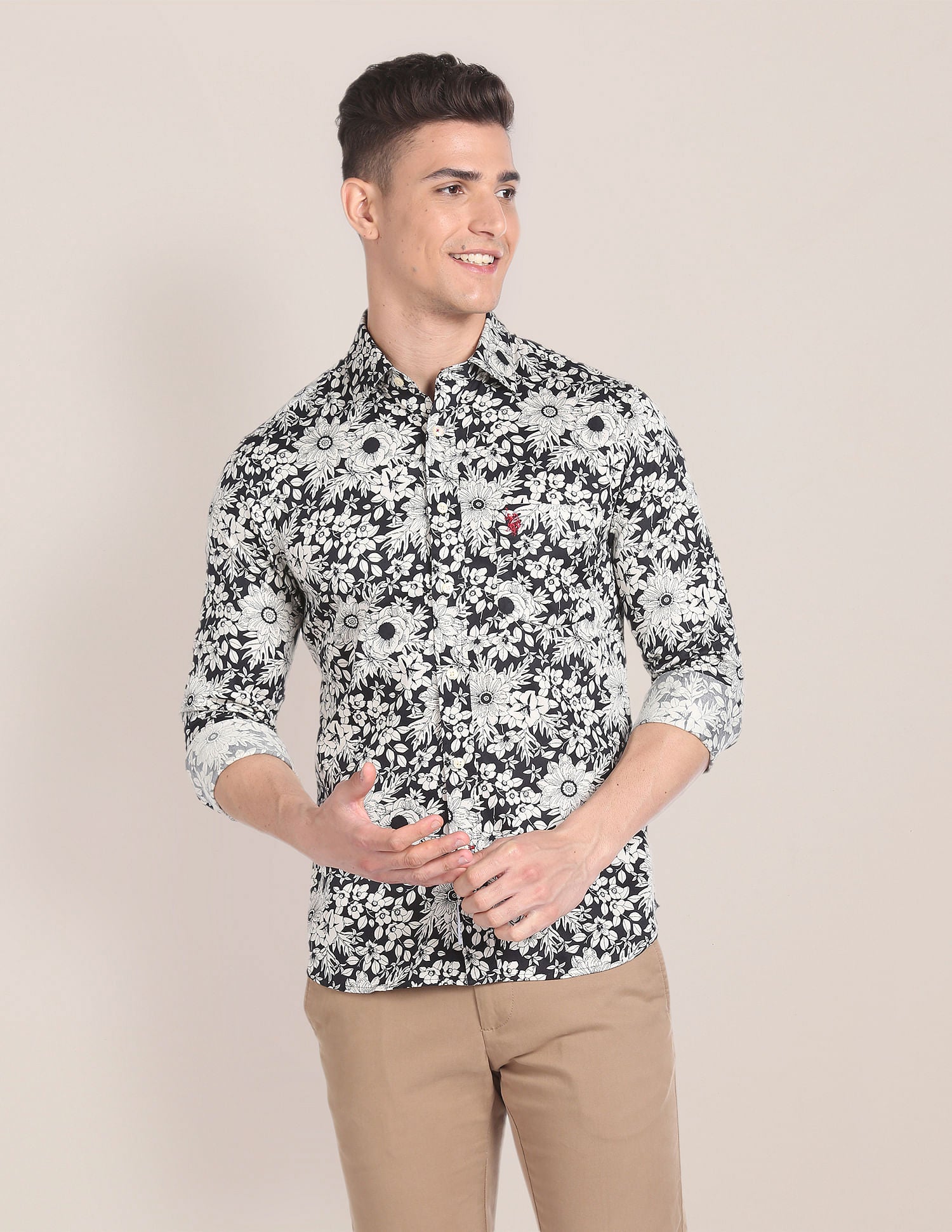 Printed twill shirt main image 0