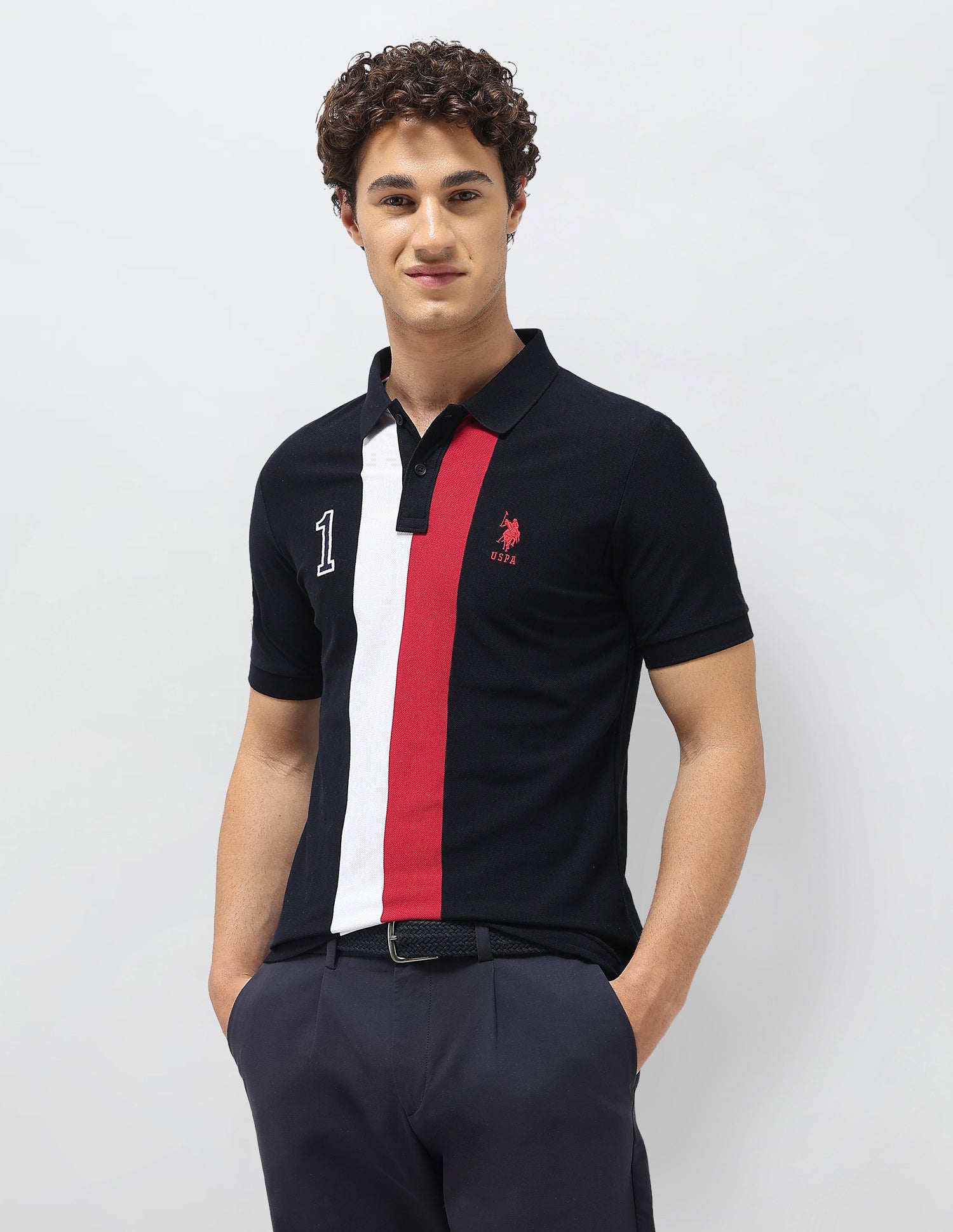Colourblocked Slim Fit Polo Shirt