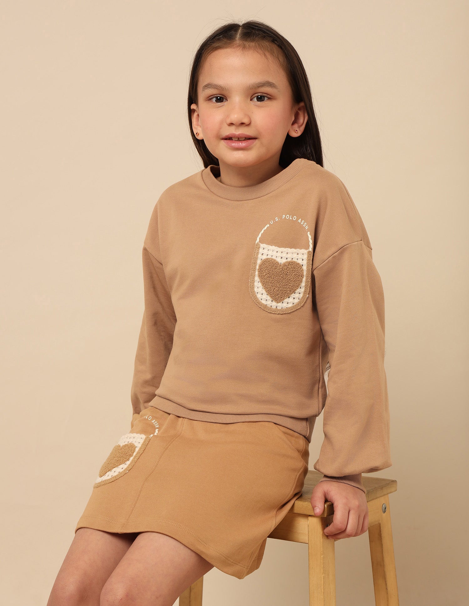 Girls Solid Comfort Fit Sweatshirt