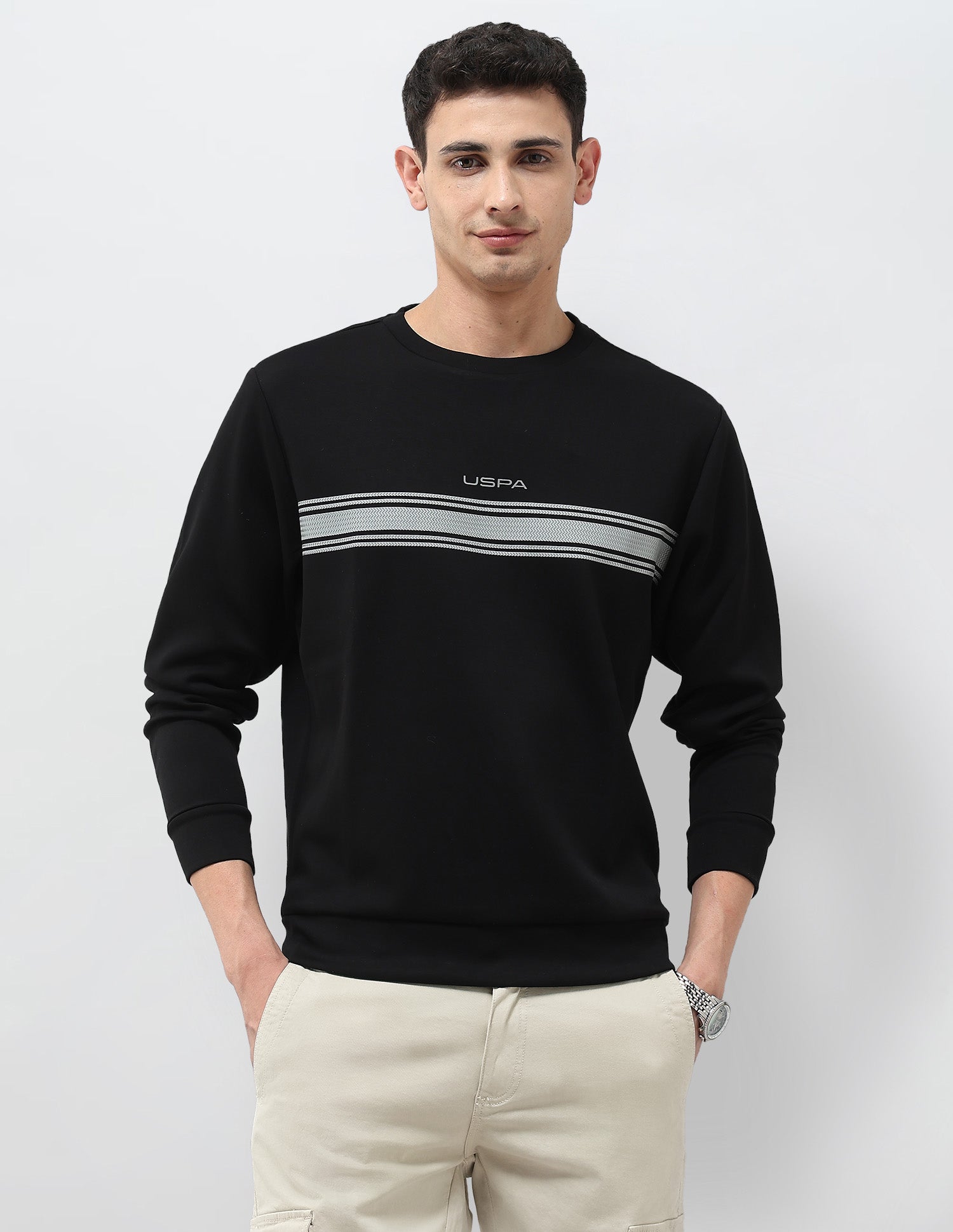 Horizontal Striped Regular Fit Sweatshirt