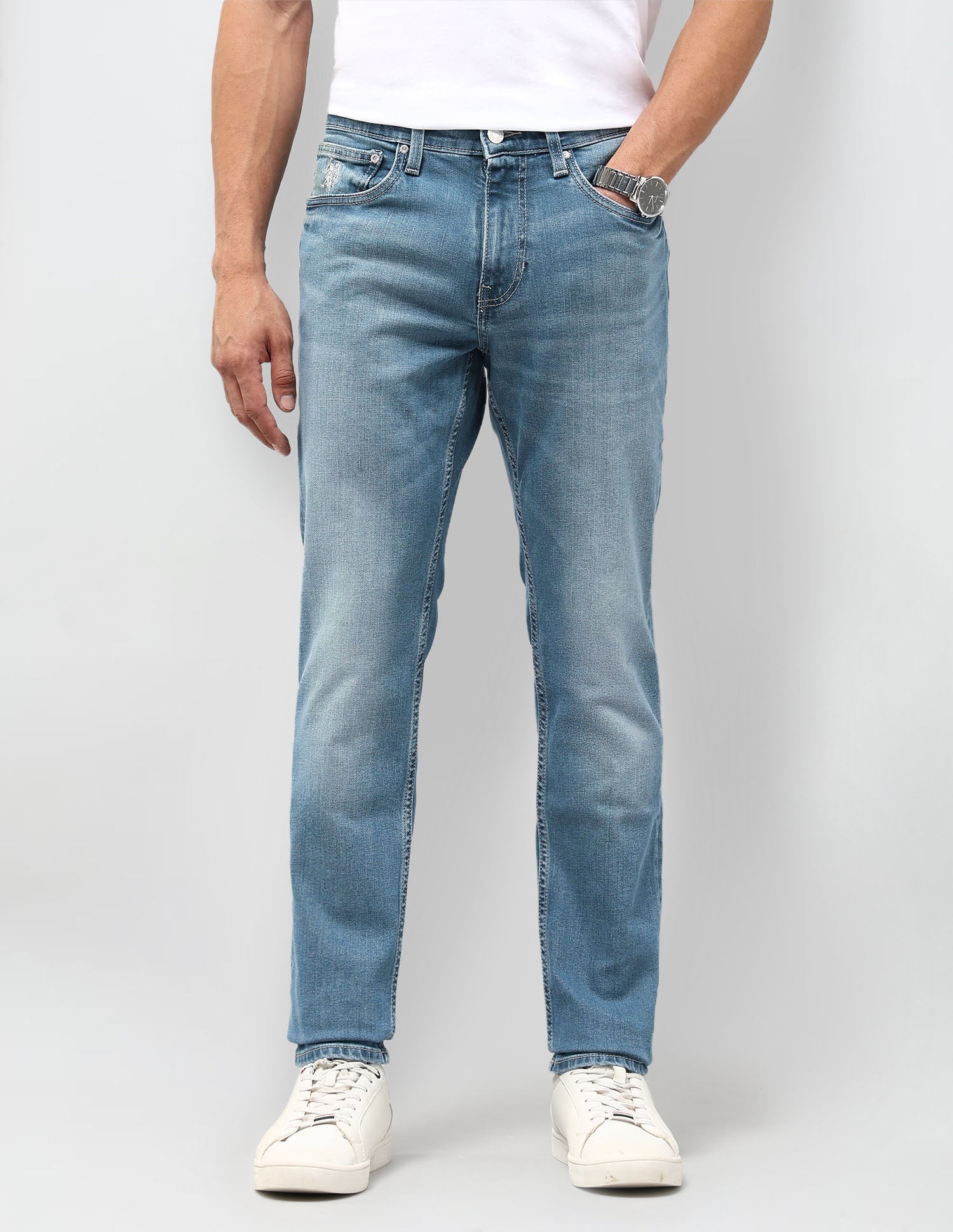 Brandon Slim Tapered Fit Blue Jeans