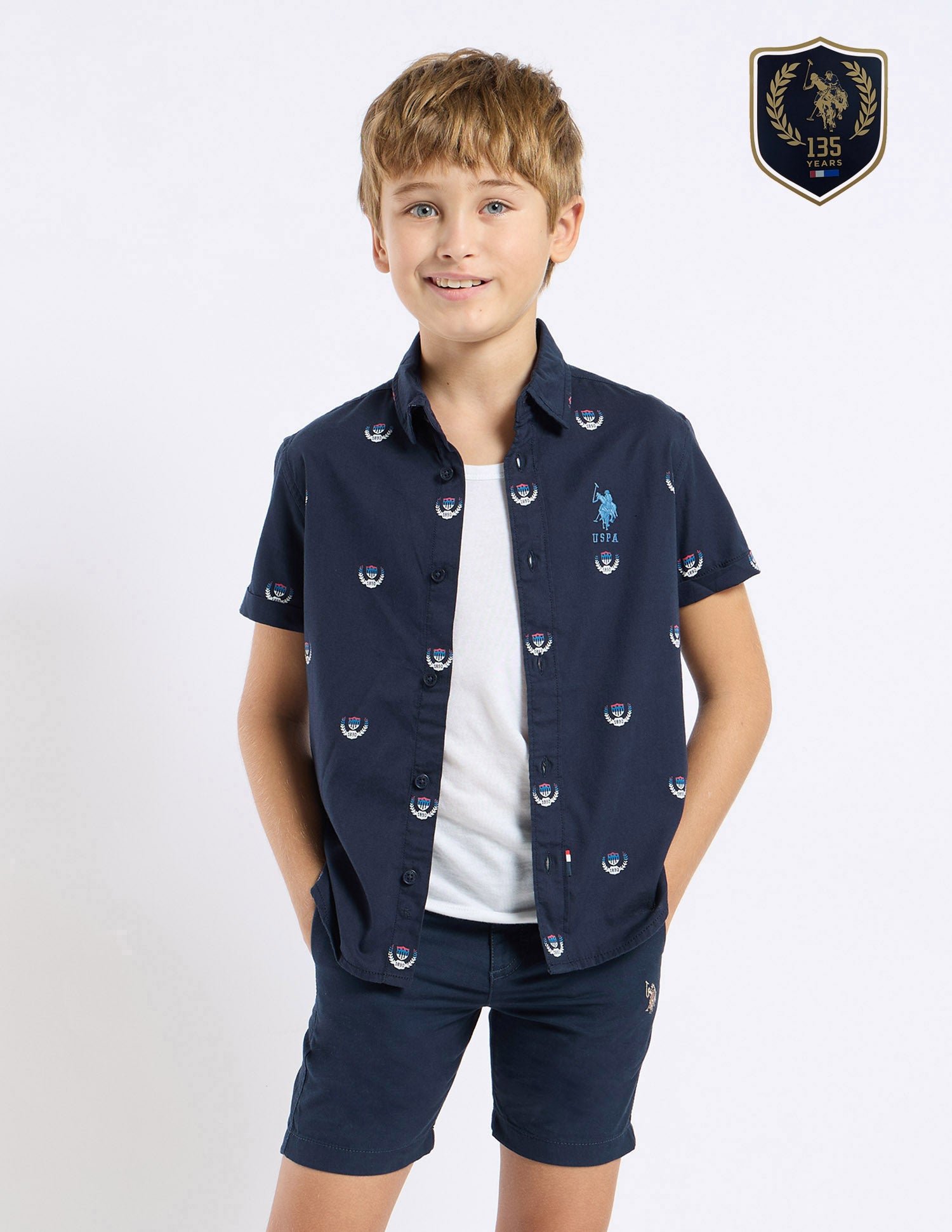 Boys Regular Fit All Over Printed Shirt