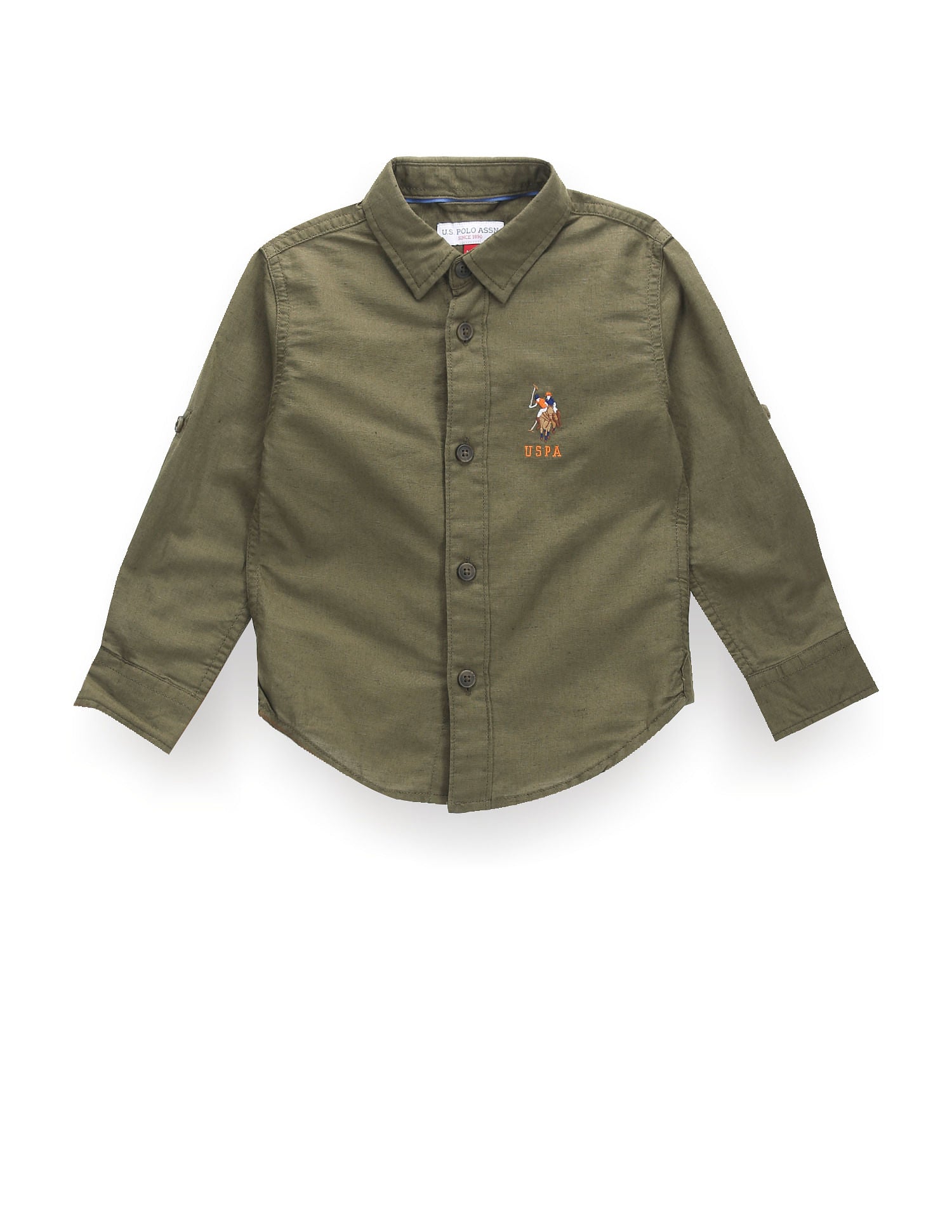 Boys Solid Cutaway Collar Shirt