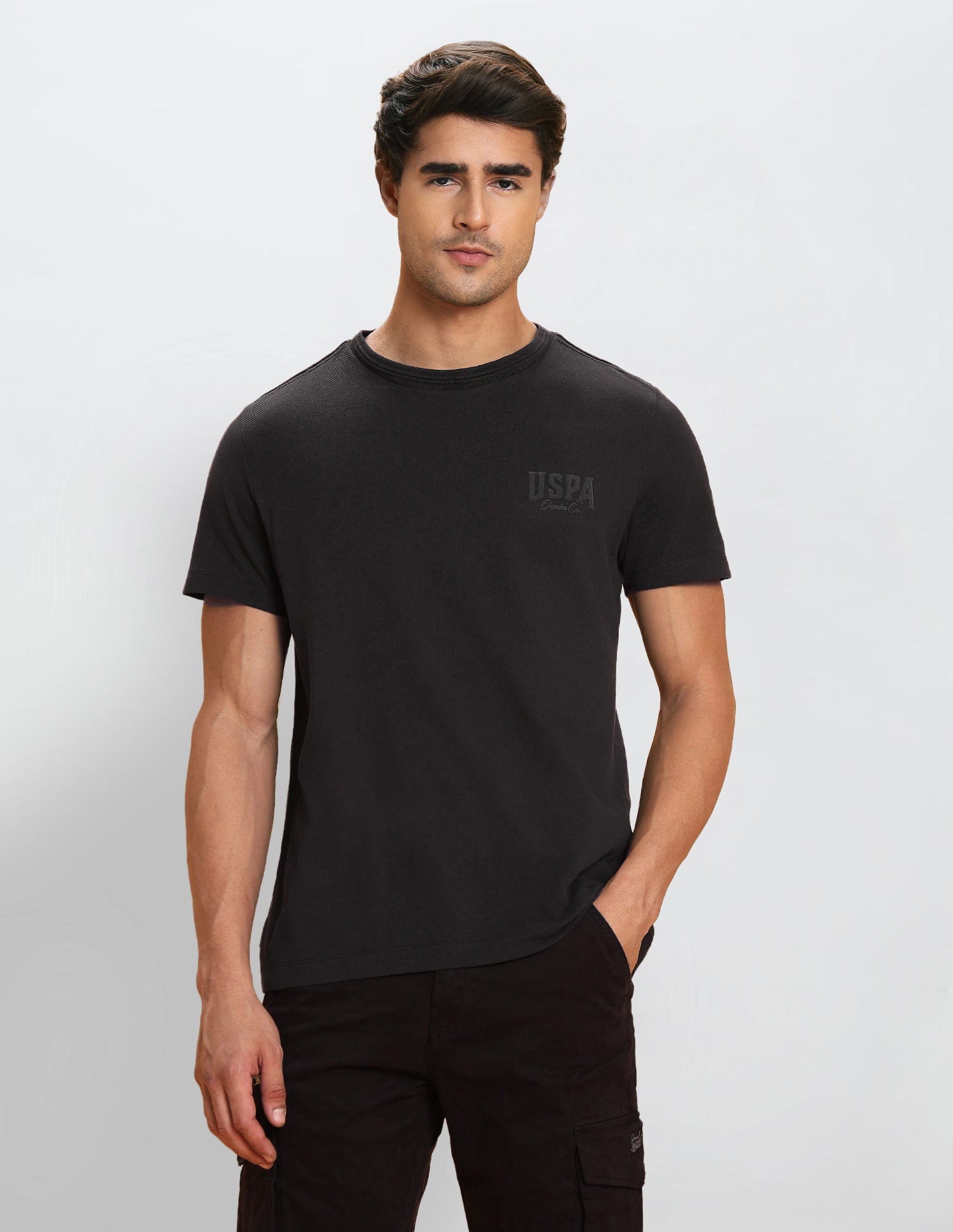 Textured Pure Cotton T-Shirt