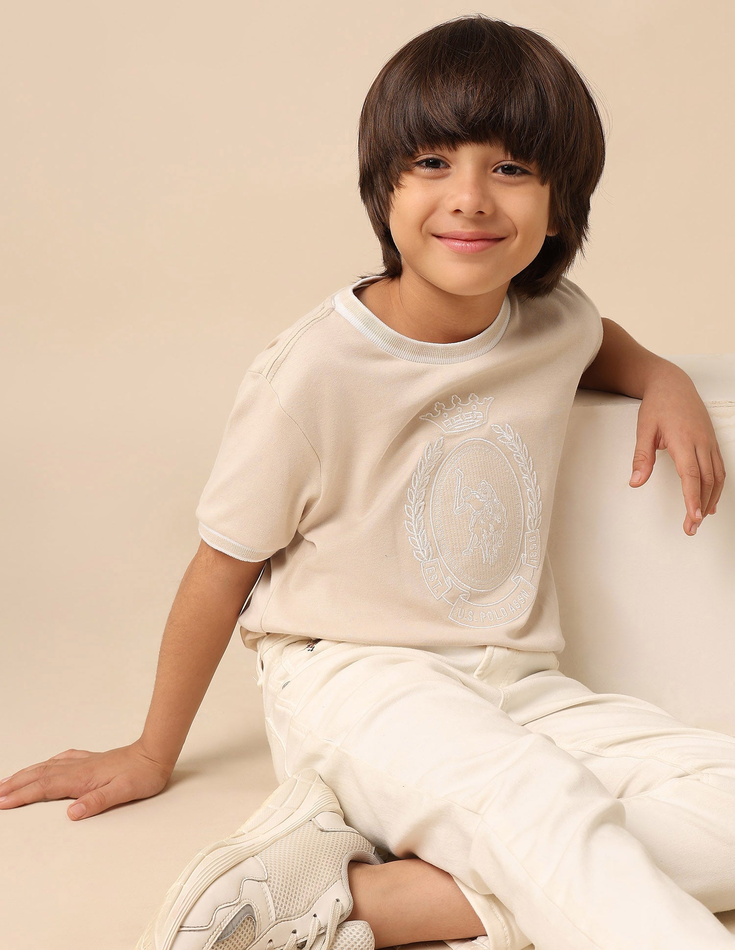 Boys Brand Embroidered Pure Cotton T Shirt
