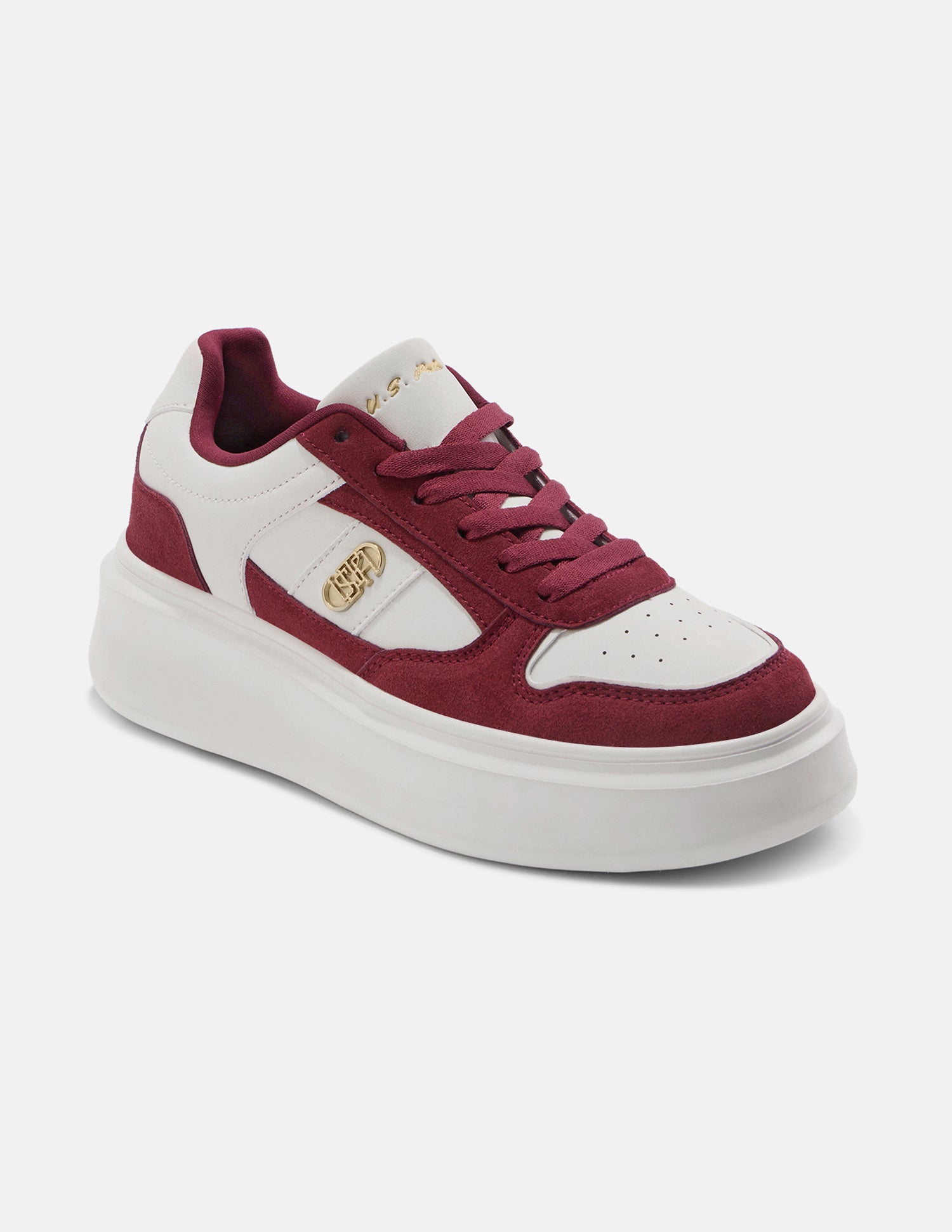 Colour Blocked Keya Sneakers Burgundy - U.S. Polo Assn. India | Large