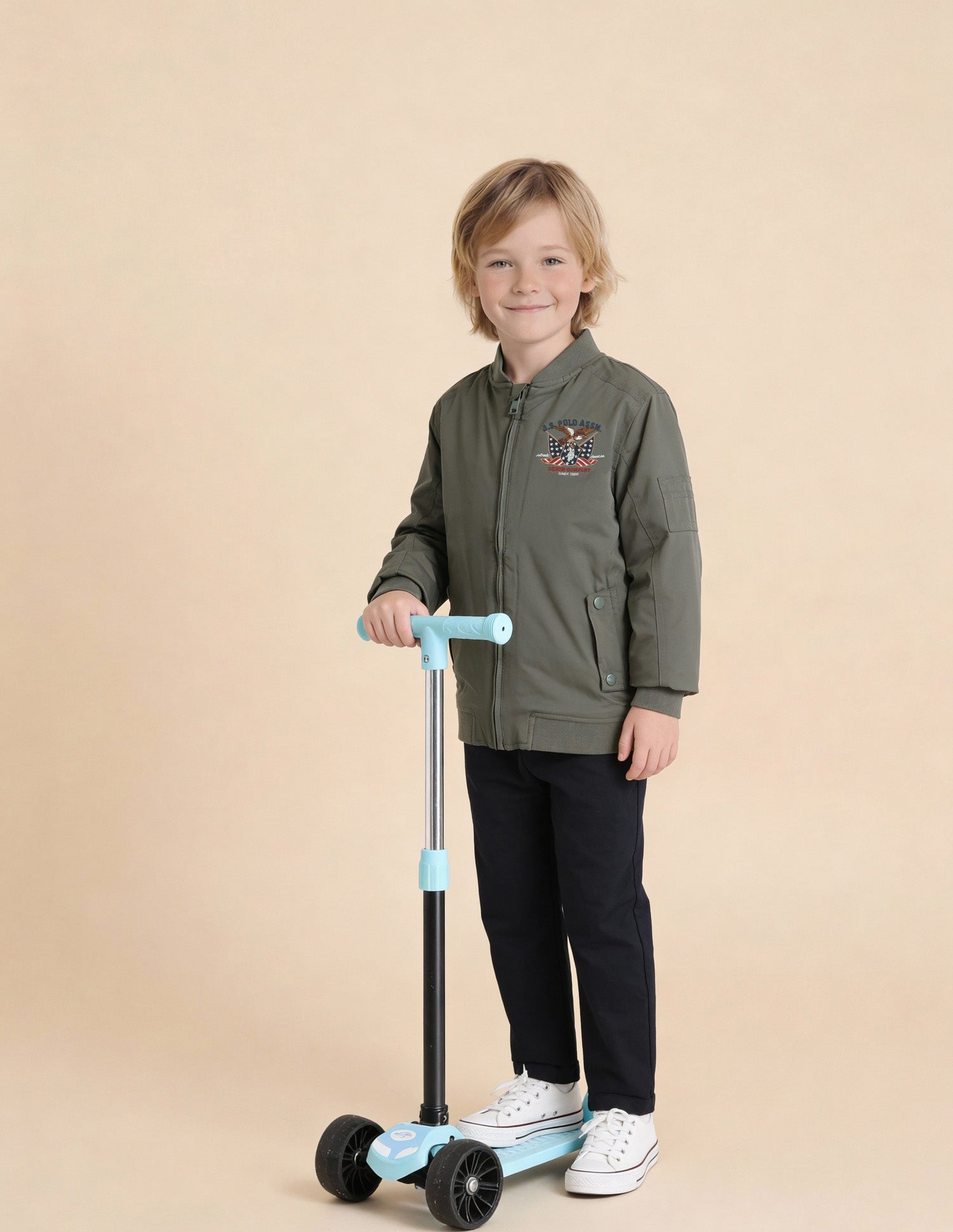 Boys Brand Embroidered Regular Fit Jacket