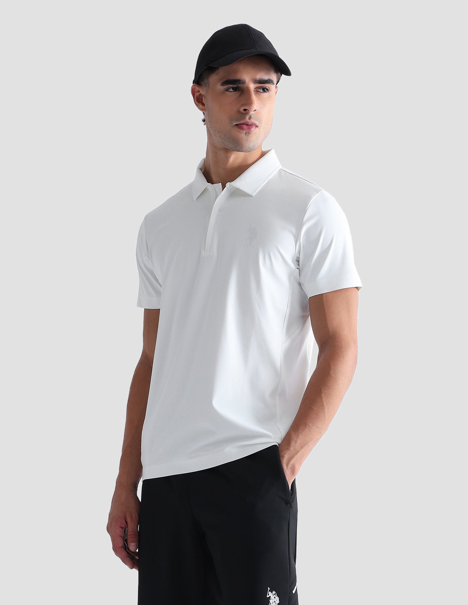 Slim Fit Solid Active Polo Shirt