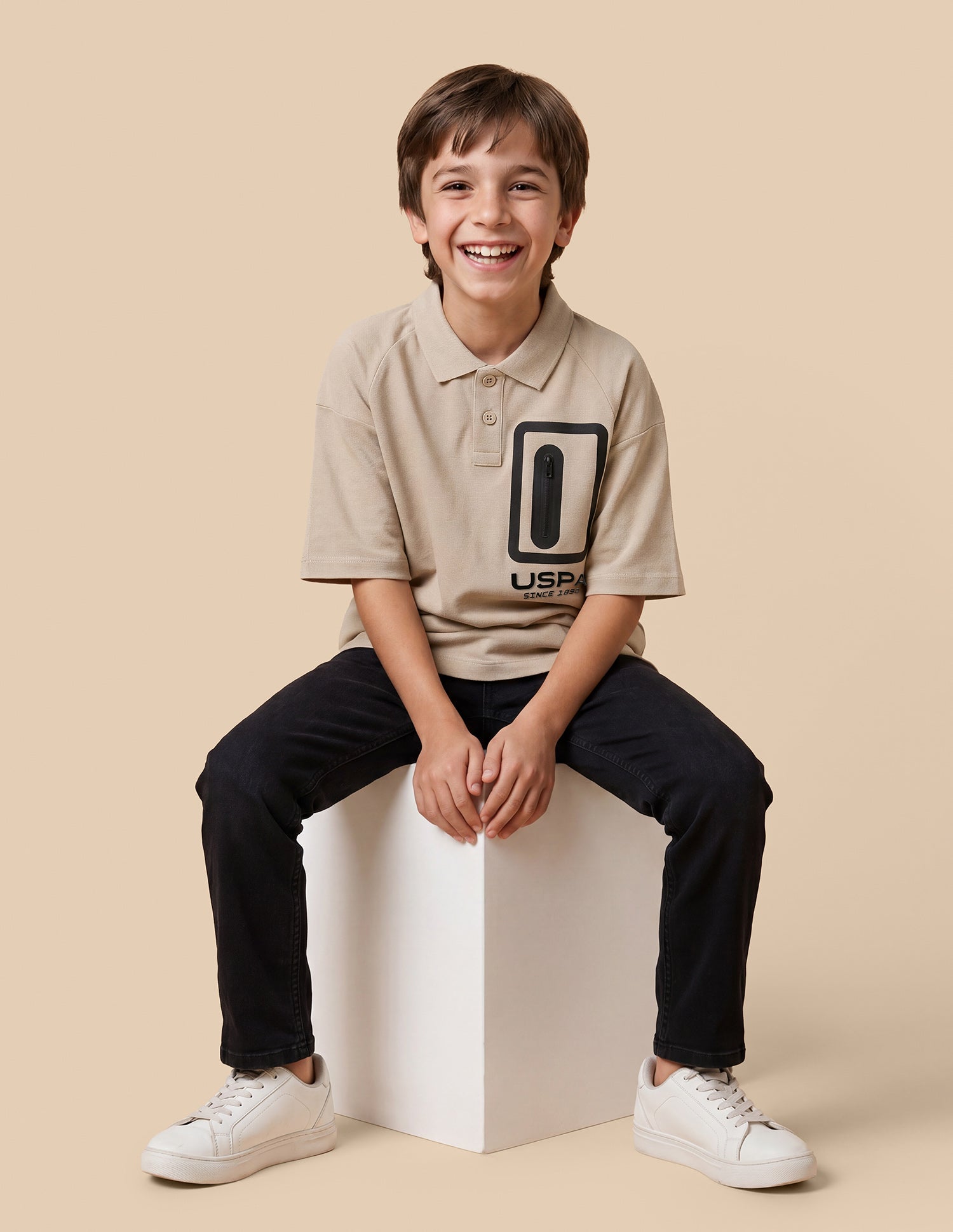 Solid Oversized Fit Polo Shirt
