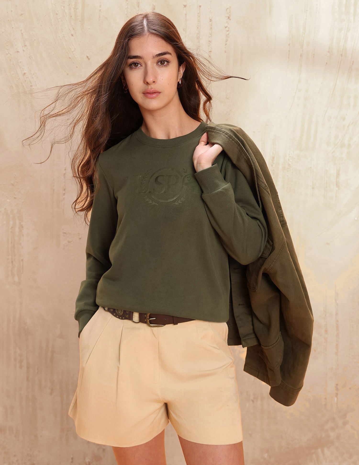 Regular Fit Brand Printed Sweatshirt