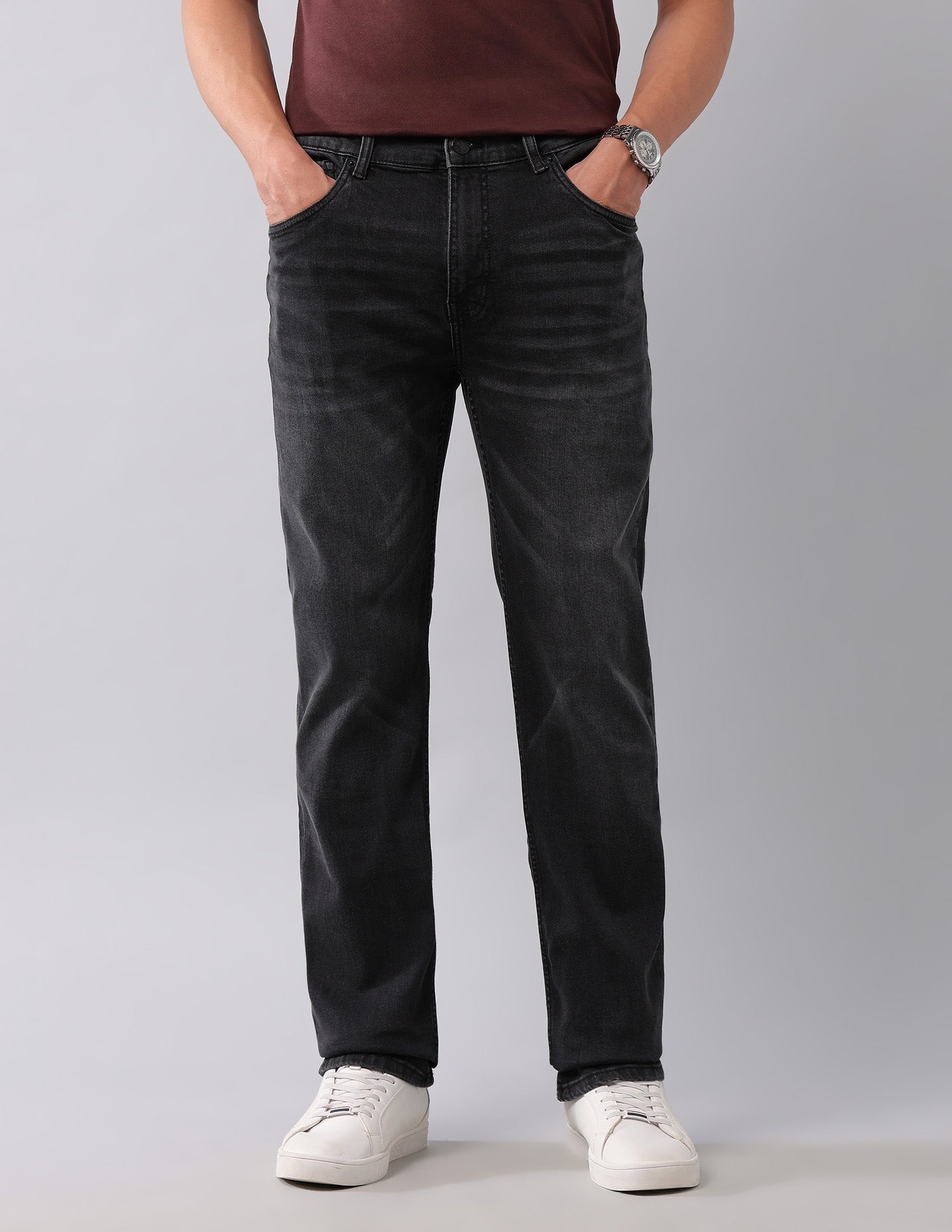 Harold Slim Straight Fit Black Jeans