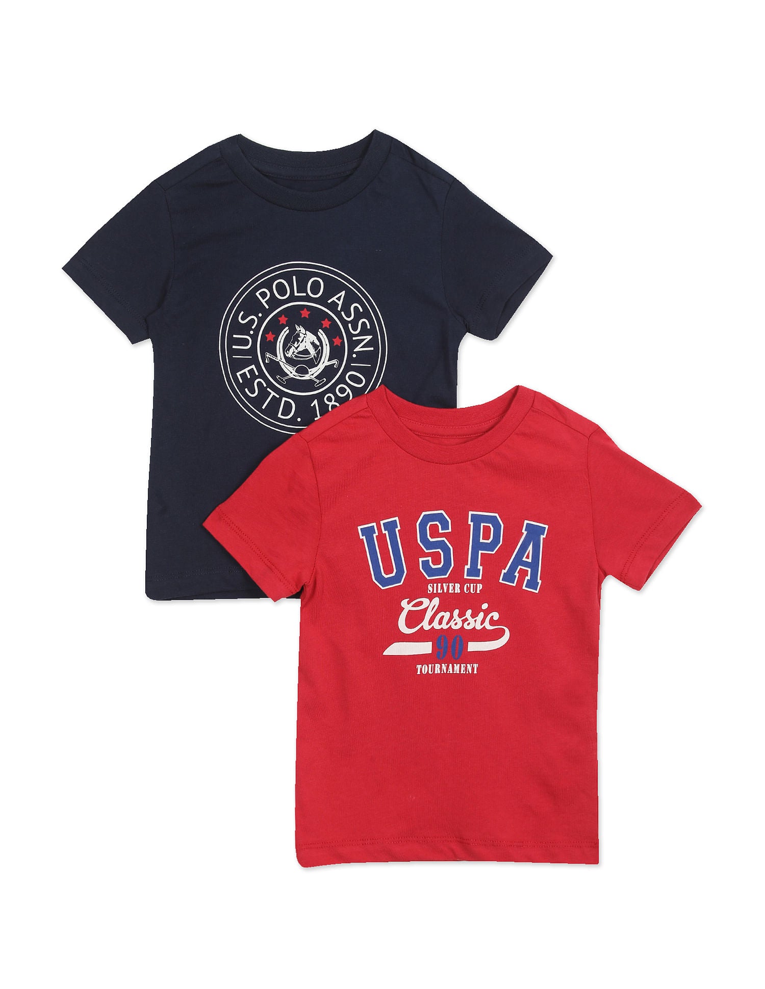 Crew Neck Printed T-Shirts - Pack Of 2