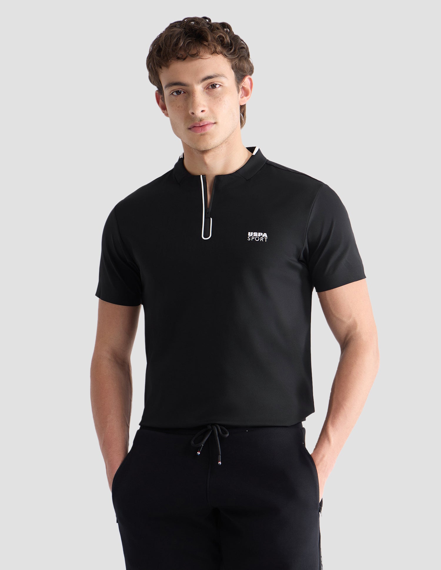 Solid Slim Fit Active Polo Shirt