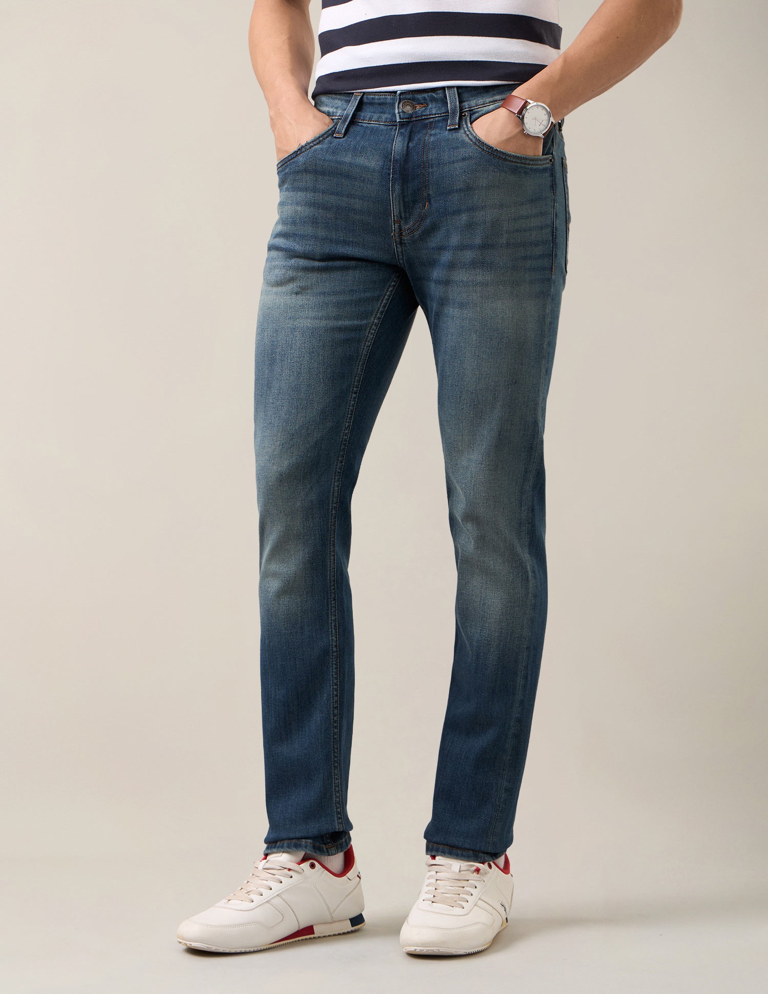 Regallo Skinny Fit Blue Jeans Dark Blue - U.S. Polo Assn. India | Large