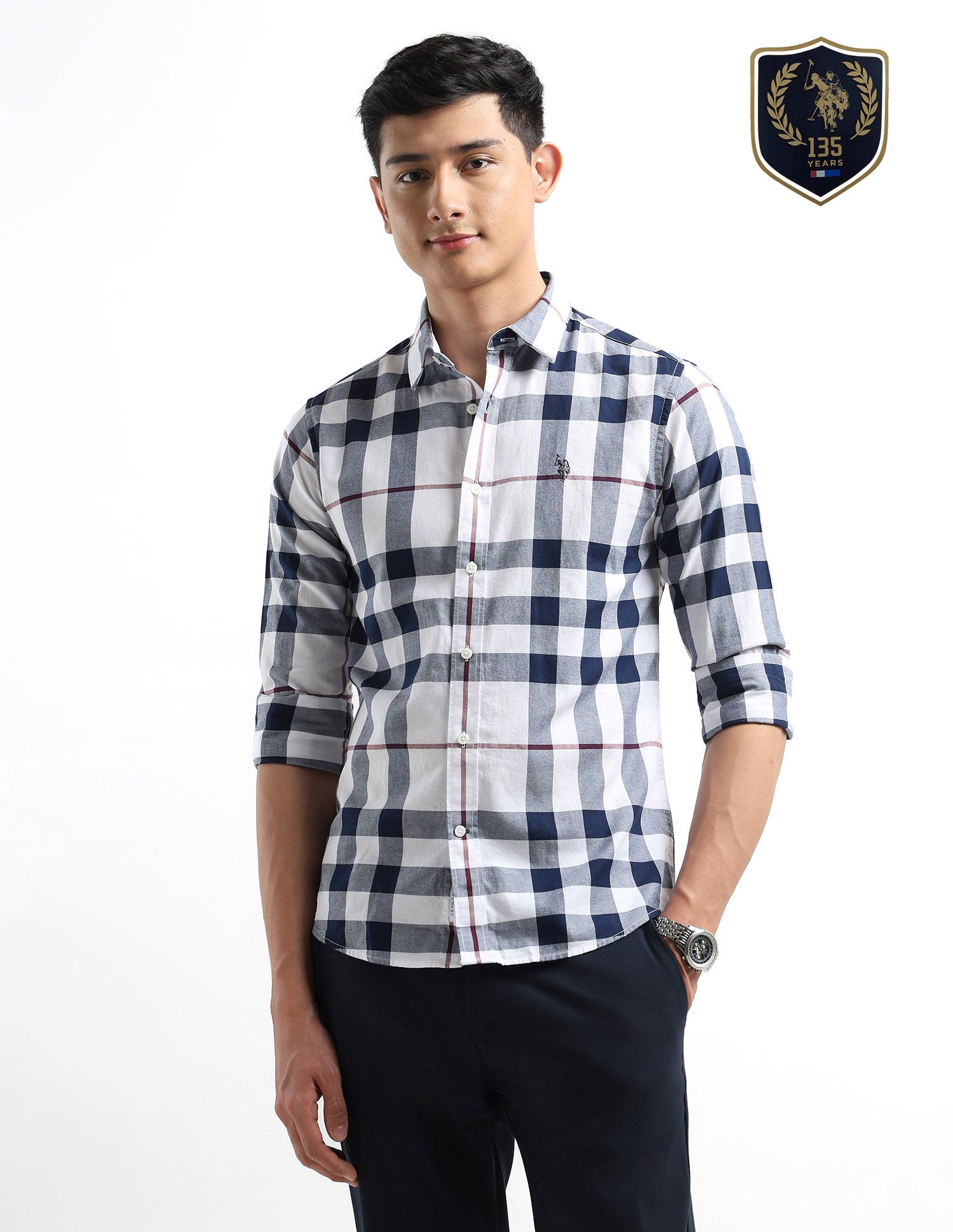 Gingham Checked Tailored Fit Shirt