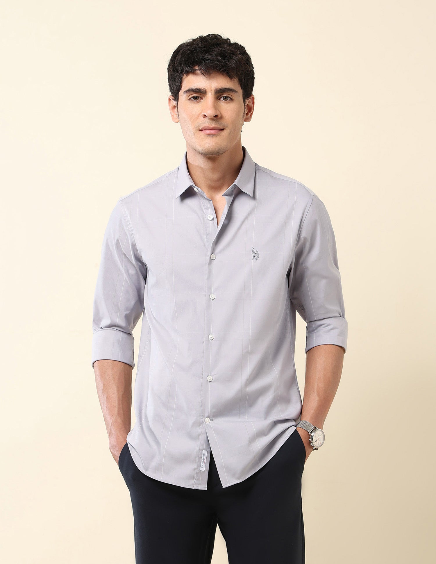 Solid Slim Fit Twill Shirt