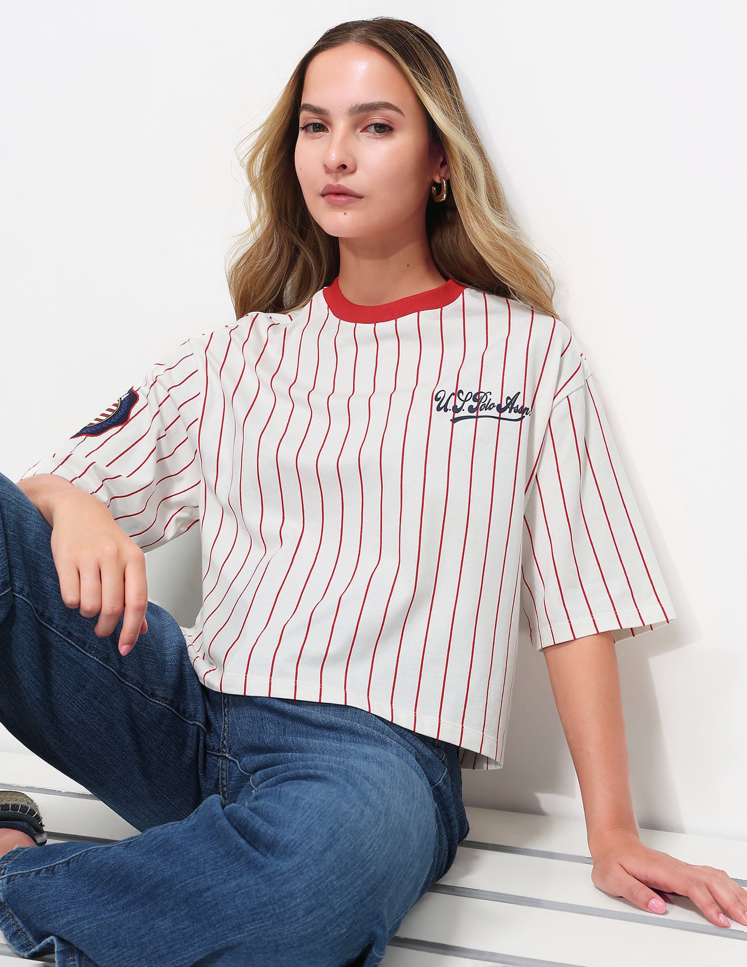 Relaxed Fit Brand Printed T-Shirt White - U.S. Polo Assn. India | Large