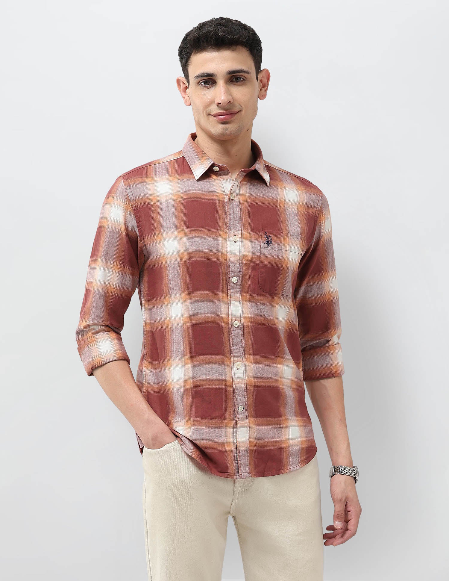 Plaid Checked Regular Fit Shirt