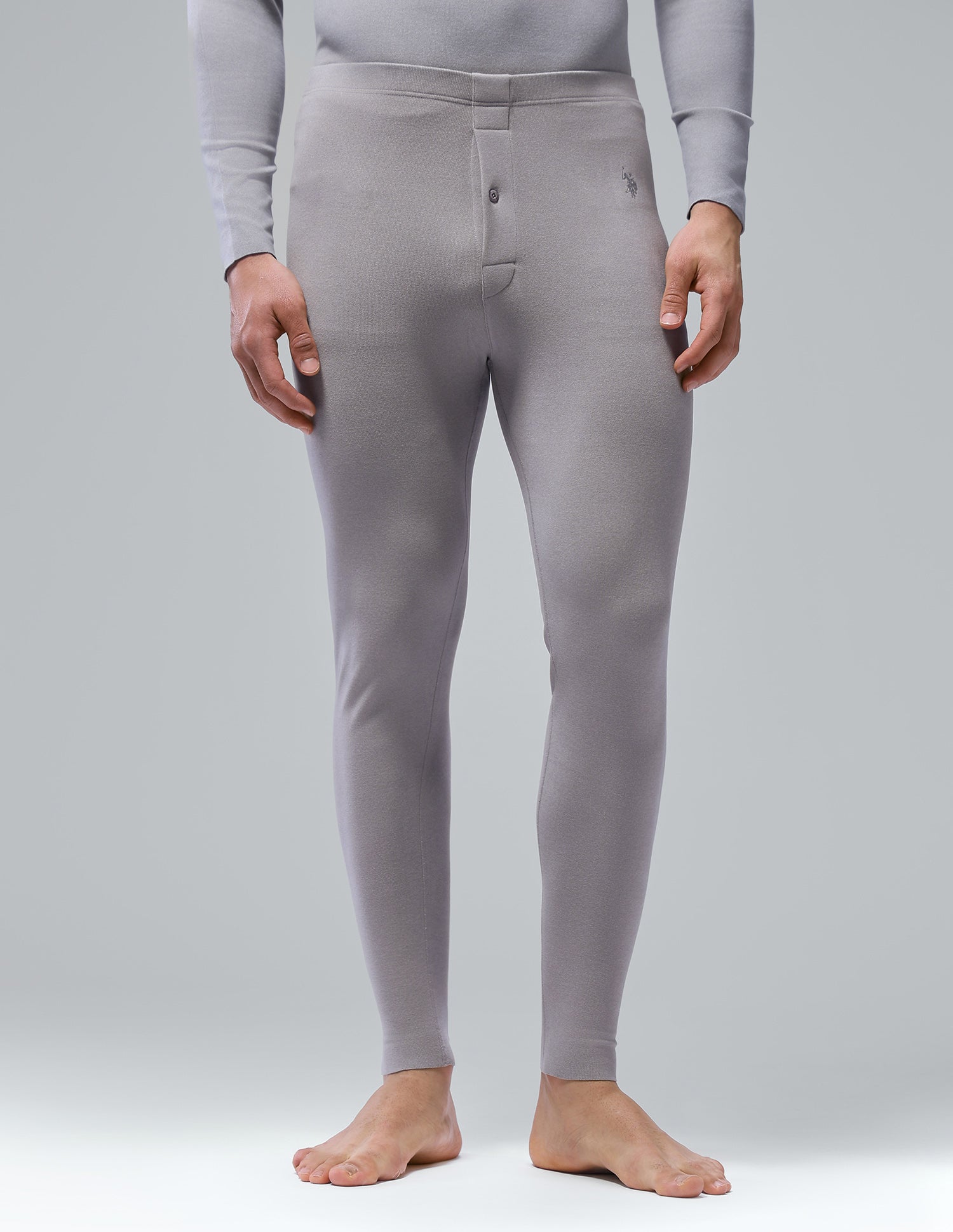 Comfort Fit Solid PH002 Thermal Track Pants - Pack Of 1 Grey - U.S. Polo Assn. India | Large