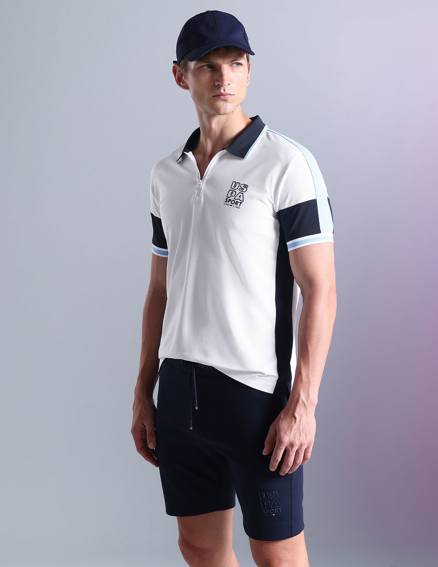 Colour Block Slim Polo Shirt White - U.S. Polo Assn. India | Large