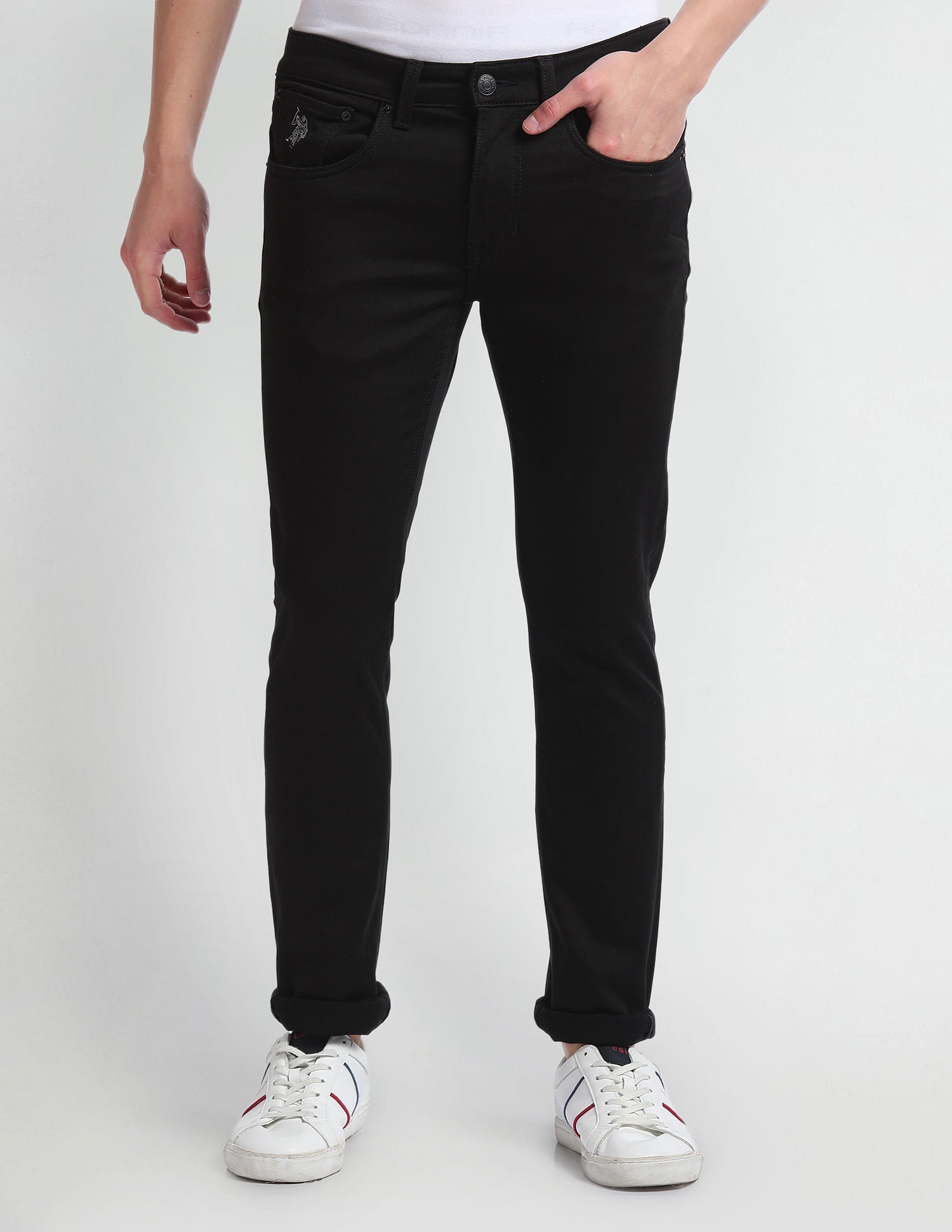 Regallo Skinny Fit Black Jeans