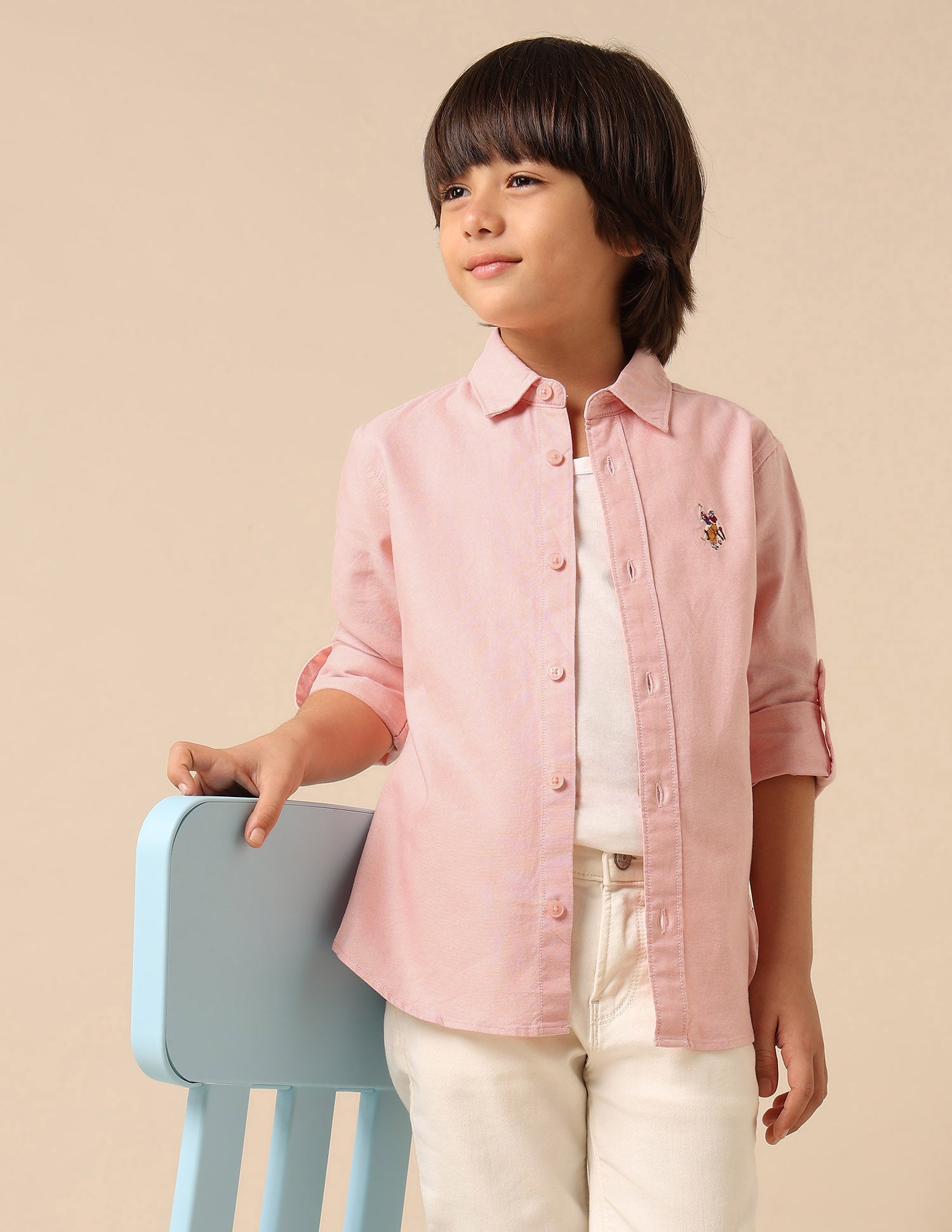 Boys Solid Oxford Shirt
