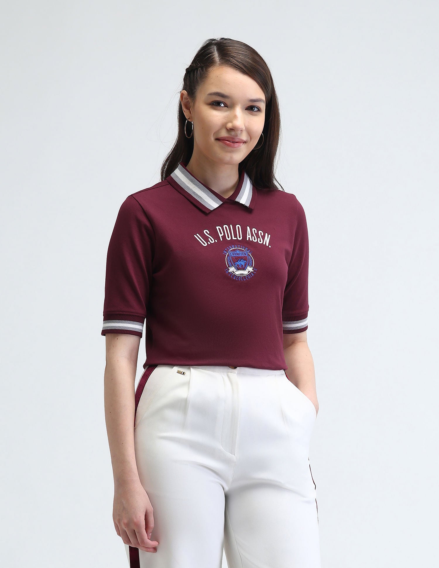 Varsity Logo Polo Shirt Maroon - U.S. Polo Assn. India | Large