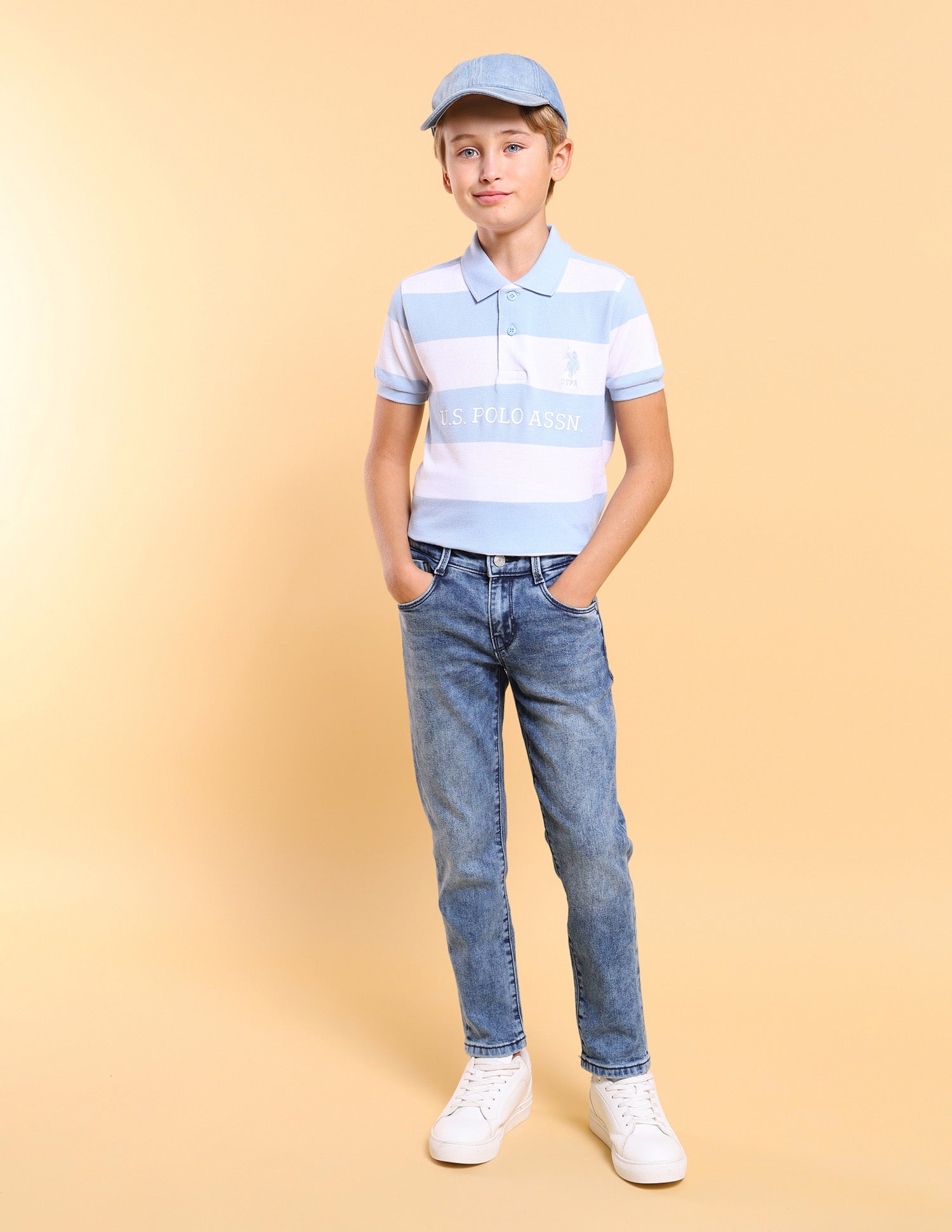 Boys Stone Washed Slim Fit Jeans