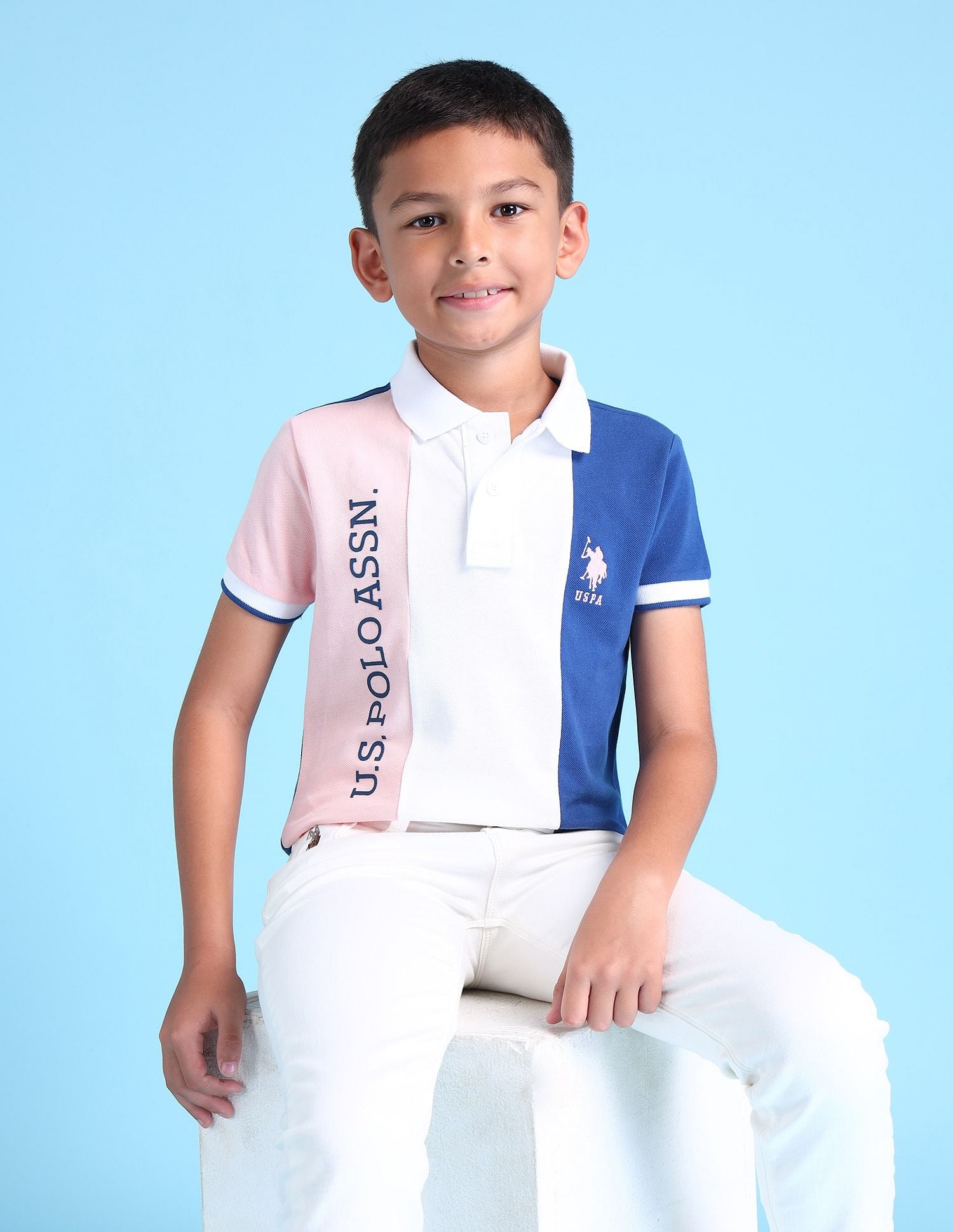 Boys Colourblocked Polo Shirt