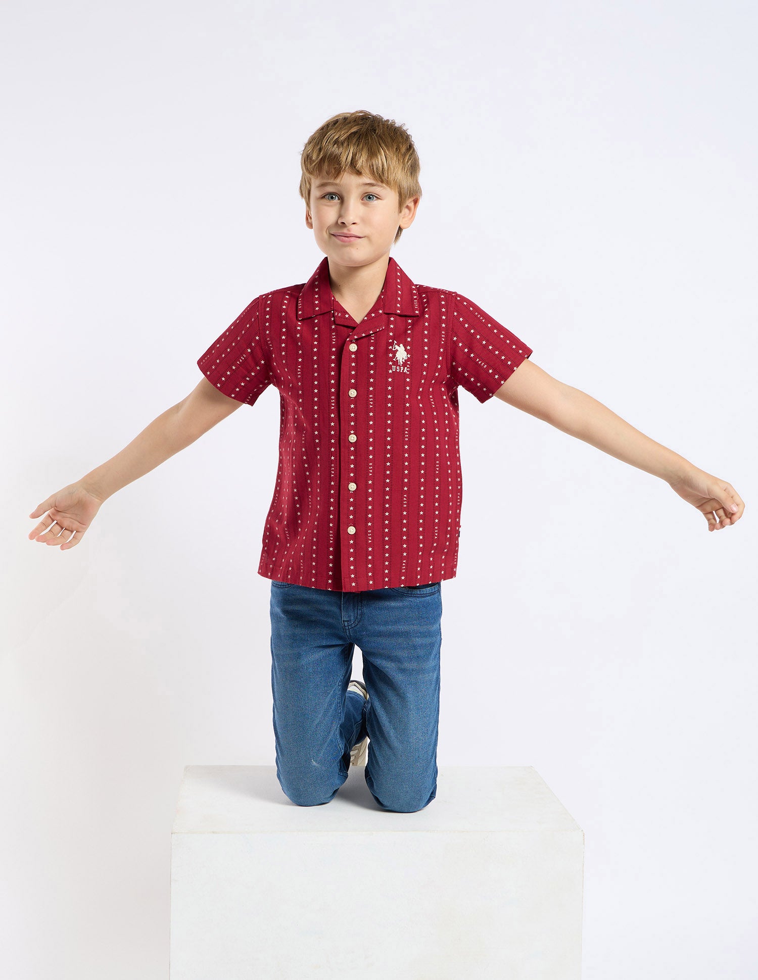 Boys Relaxed Fit All Over Printed Shirt