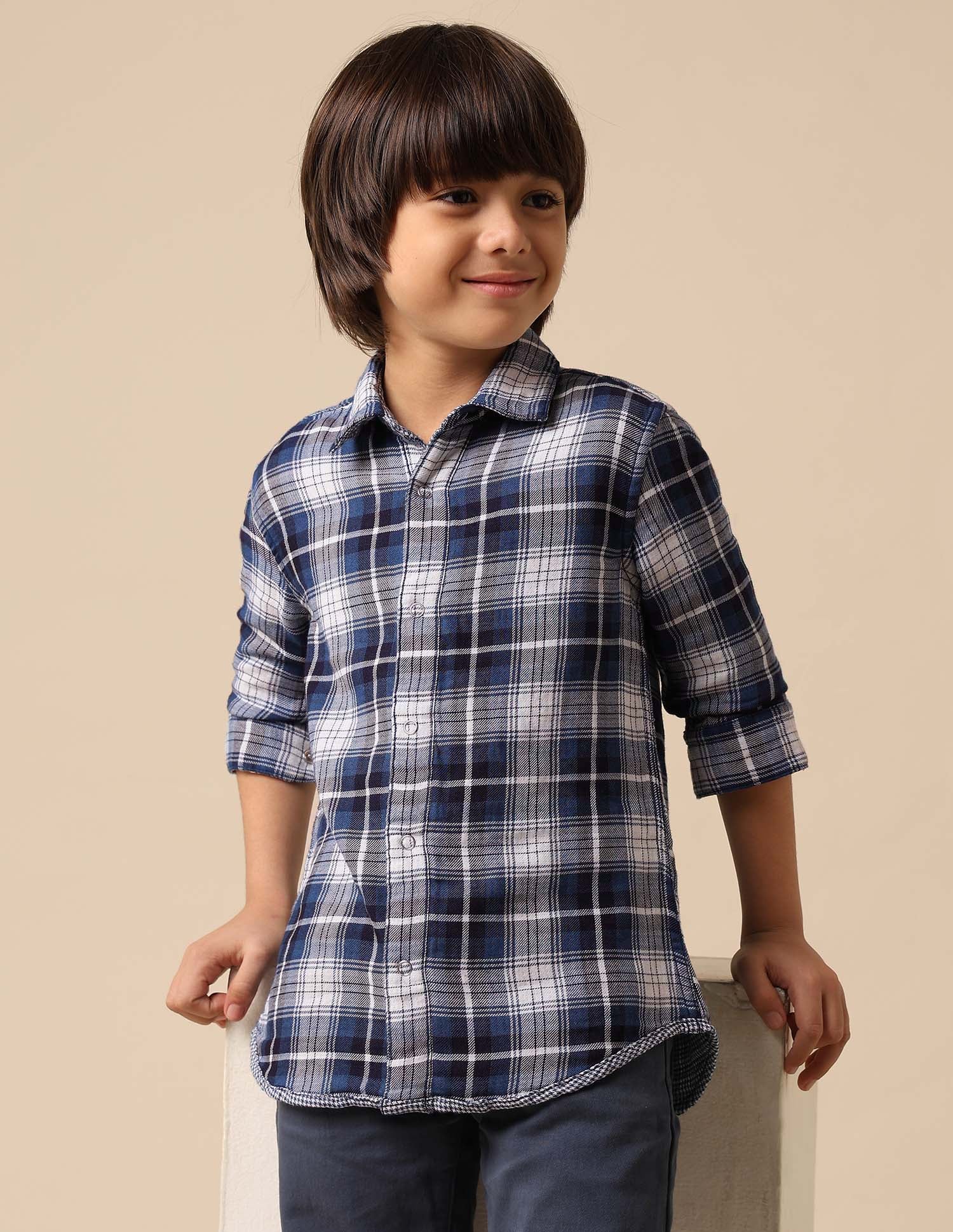 Boys All Over Printed Regular Fit Shirt