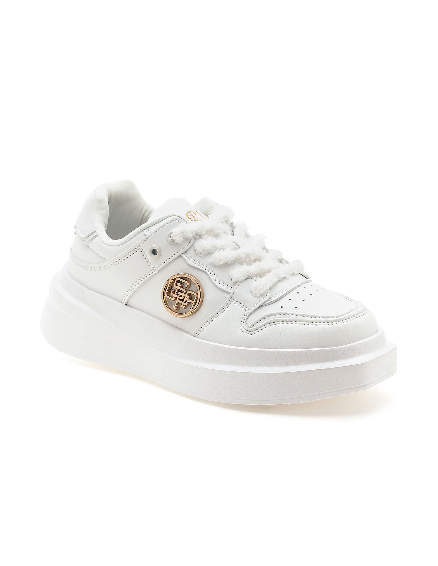 Textured Burna Metallic Logo Sneakers White - U.S. POLO ASSN. | Large