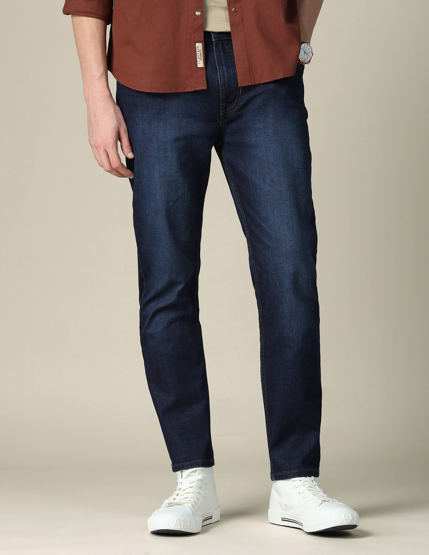 Cole Comfort Cropped Fit Blue Jeans