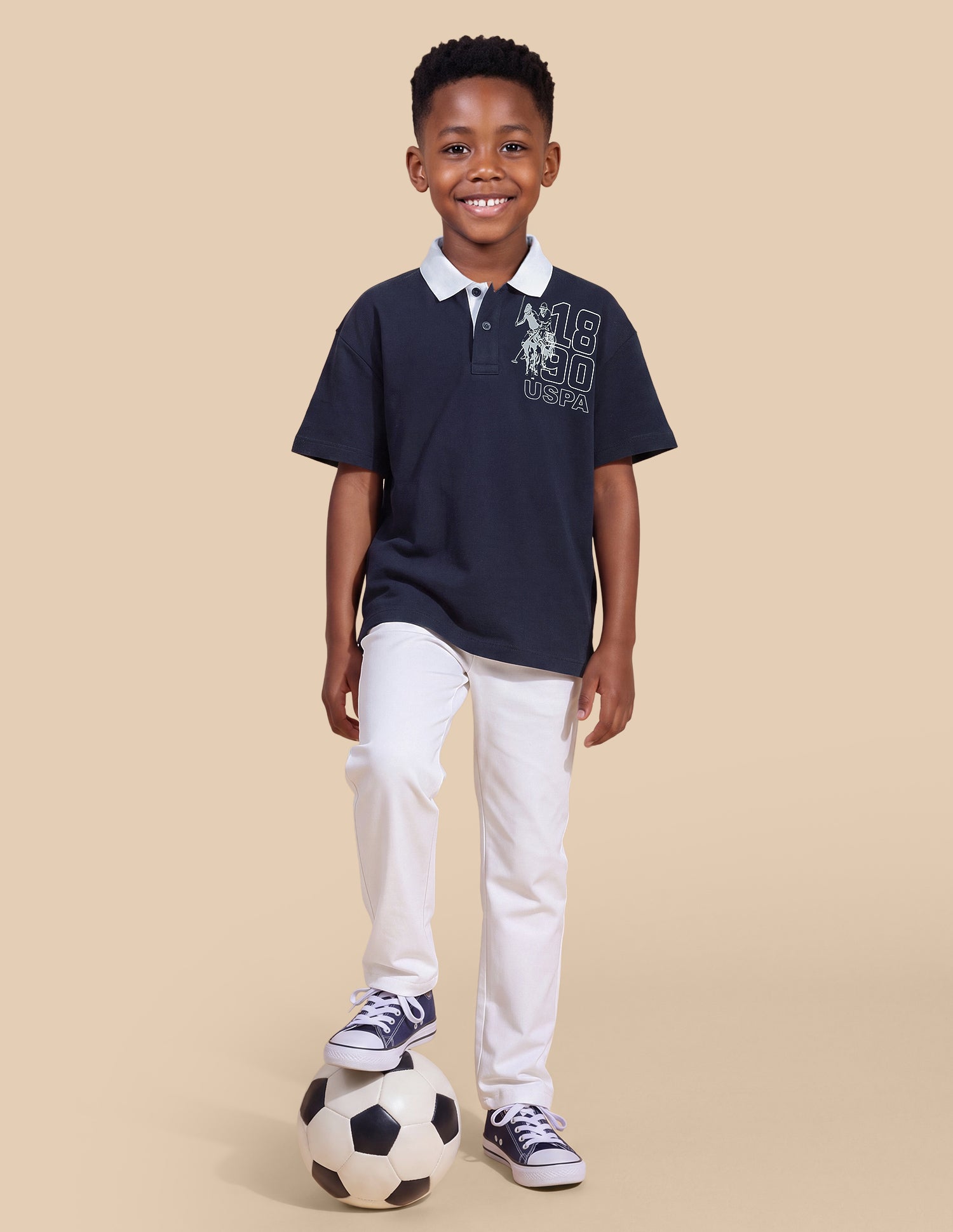 Solid Oversized Fit Polo Shirt Navy - U.S. Polo Assn. India | Large