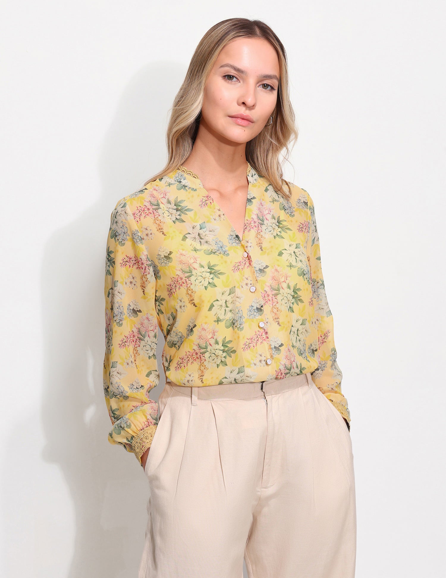 Floral Printed Regular Fit Top Yellow - U.S. Polo Assn. India | Large