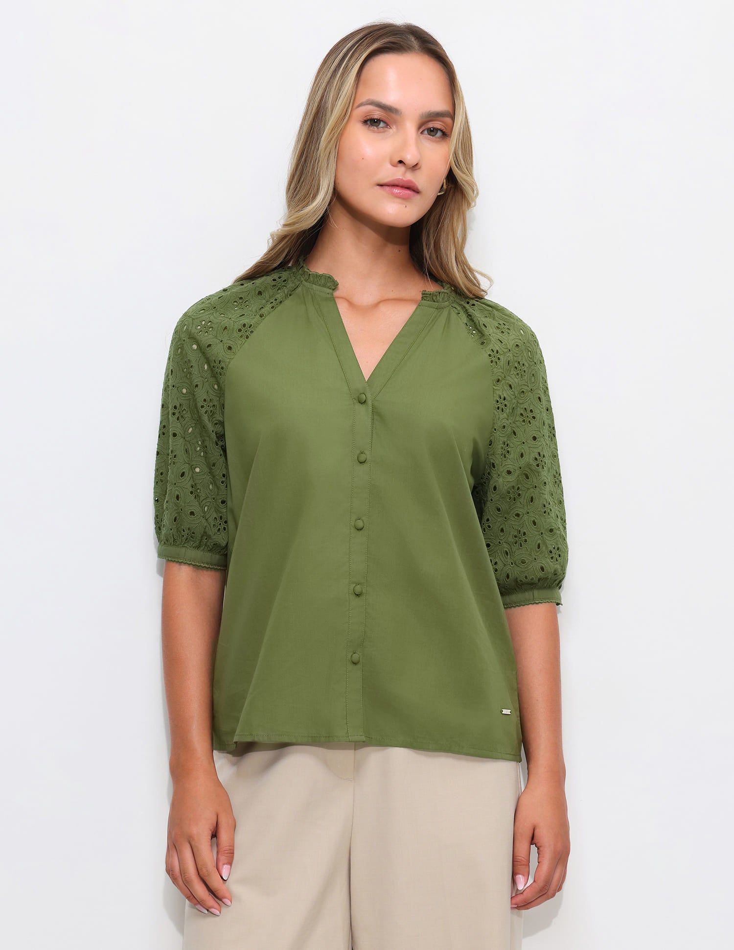 Schiffli Detail Relaxed Fit Top