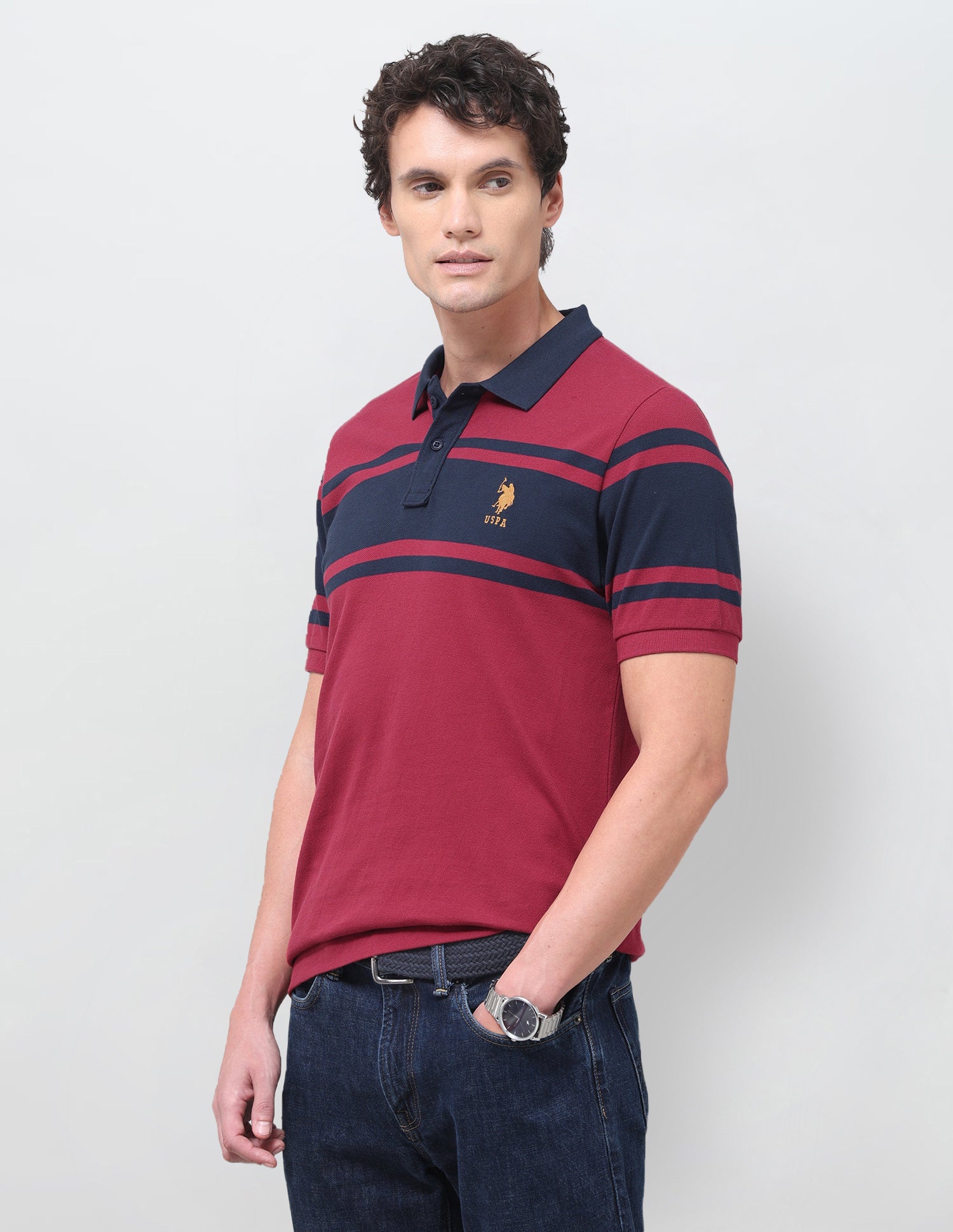 Horizontal Striped Regular Fit Polo Shirt