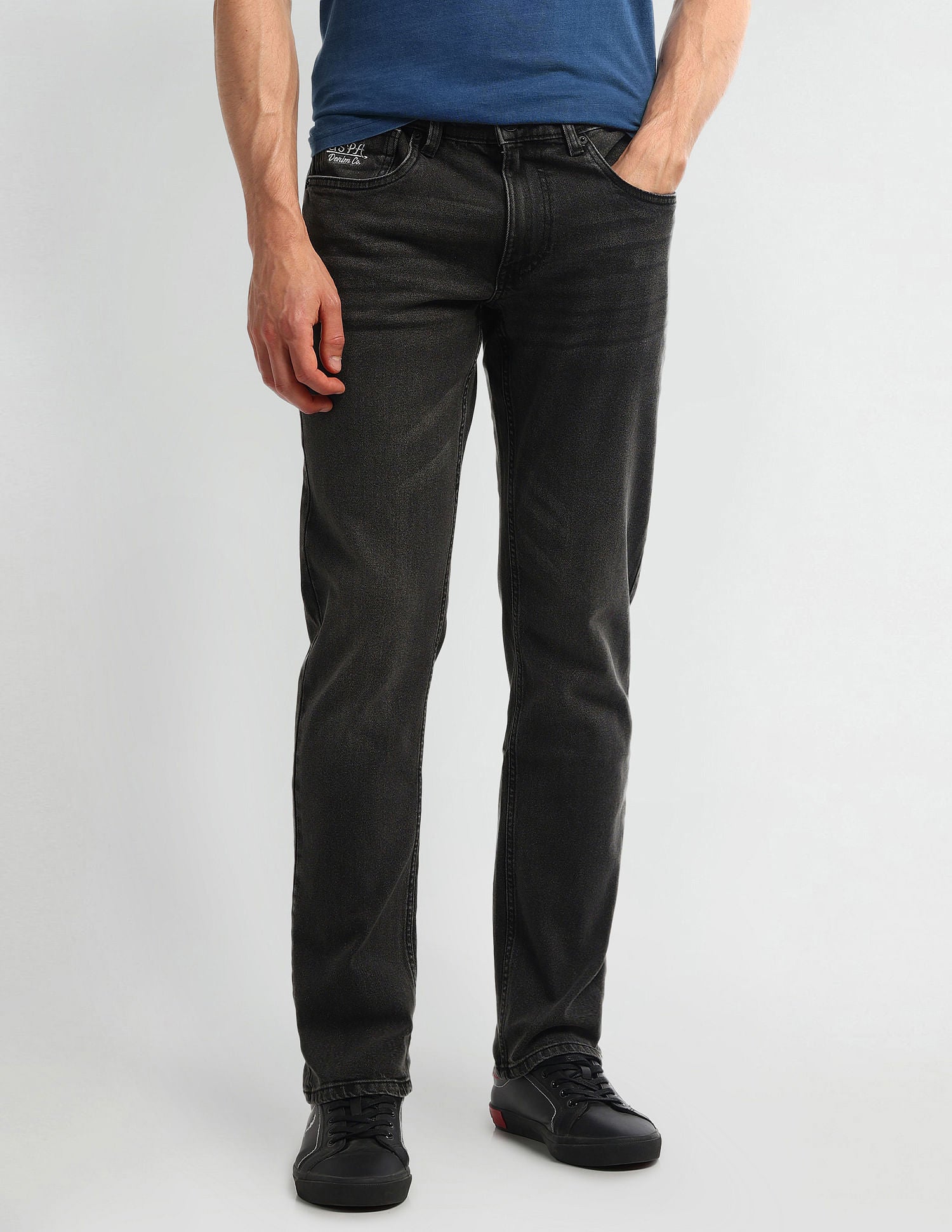 Brandon Slim Tapered Black Jeans Black - U.S. Polo Assn. India | Large