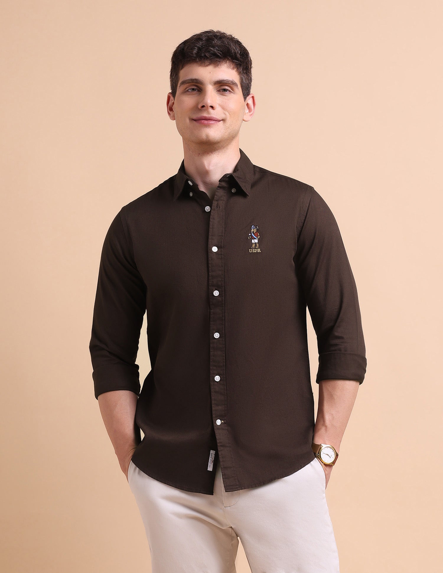 Tailored Fit Button Down Shirt Black - U.S. POLO ASSN. | Large