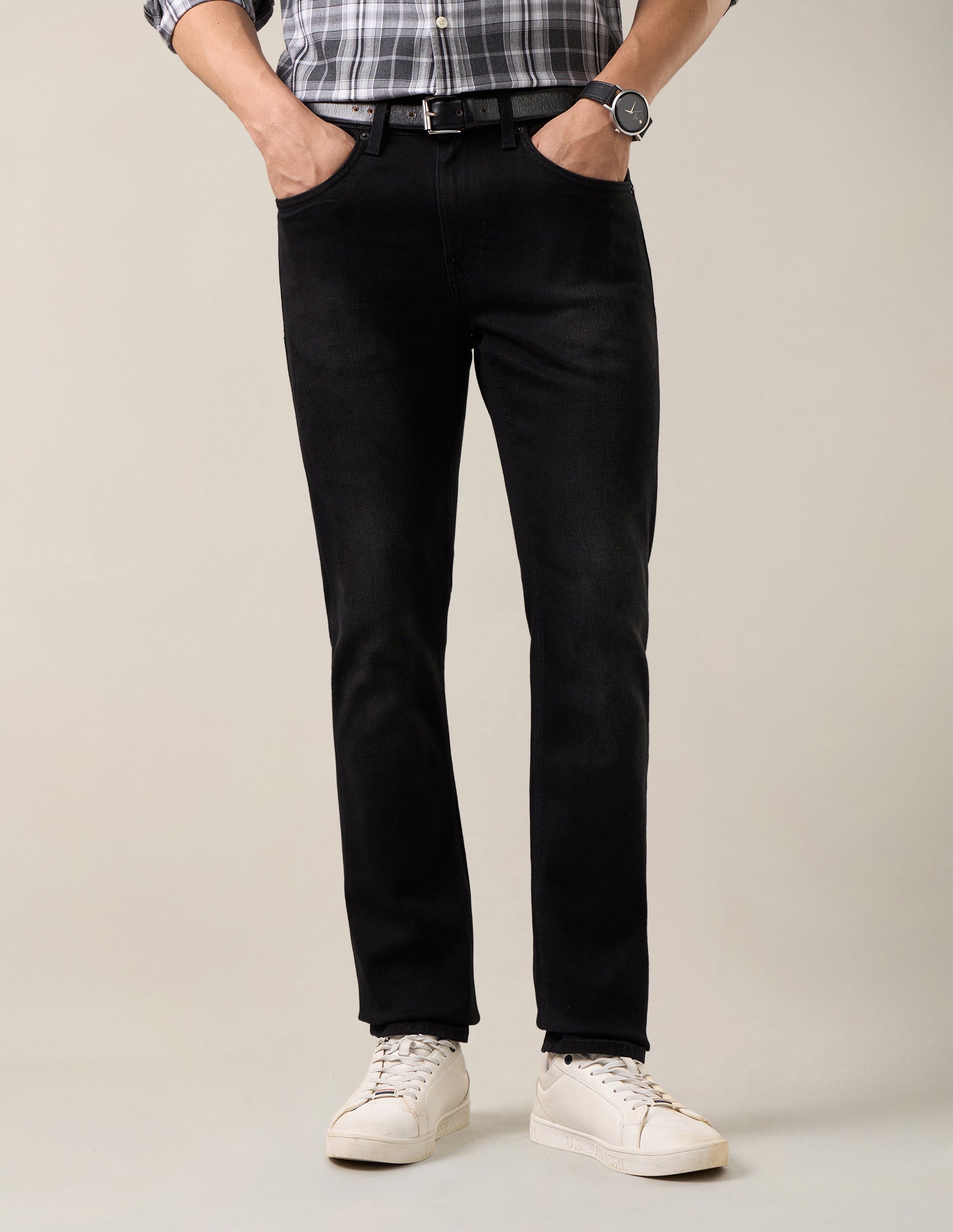 Regallo Skinny Fit Black Jeans Black - U.S. Polo Assn. India | Large
