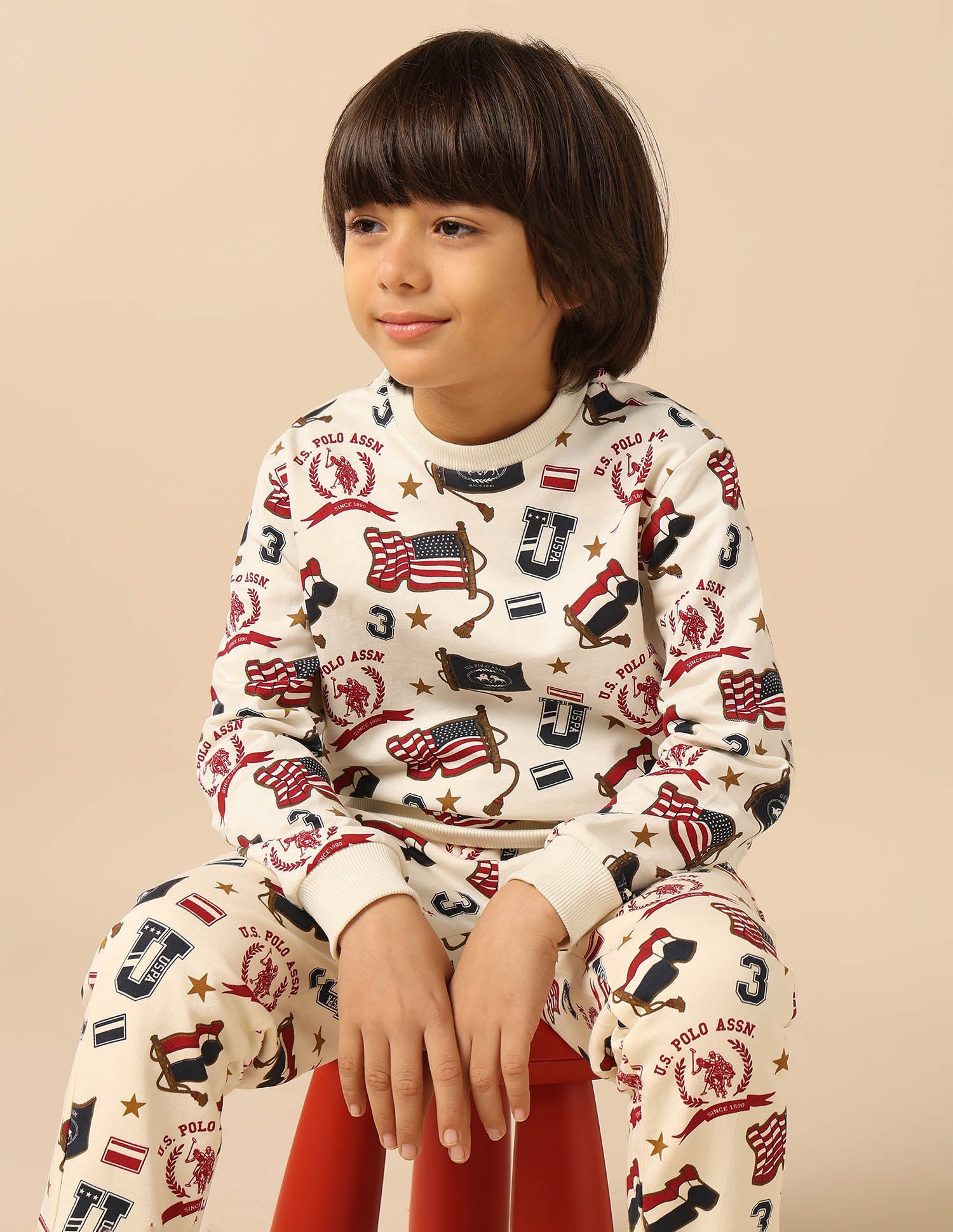 Boys Brand Printed Regular Fit Sweatshirt