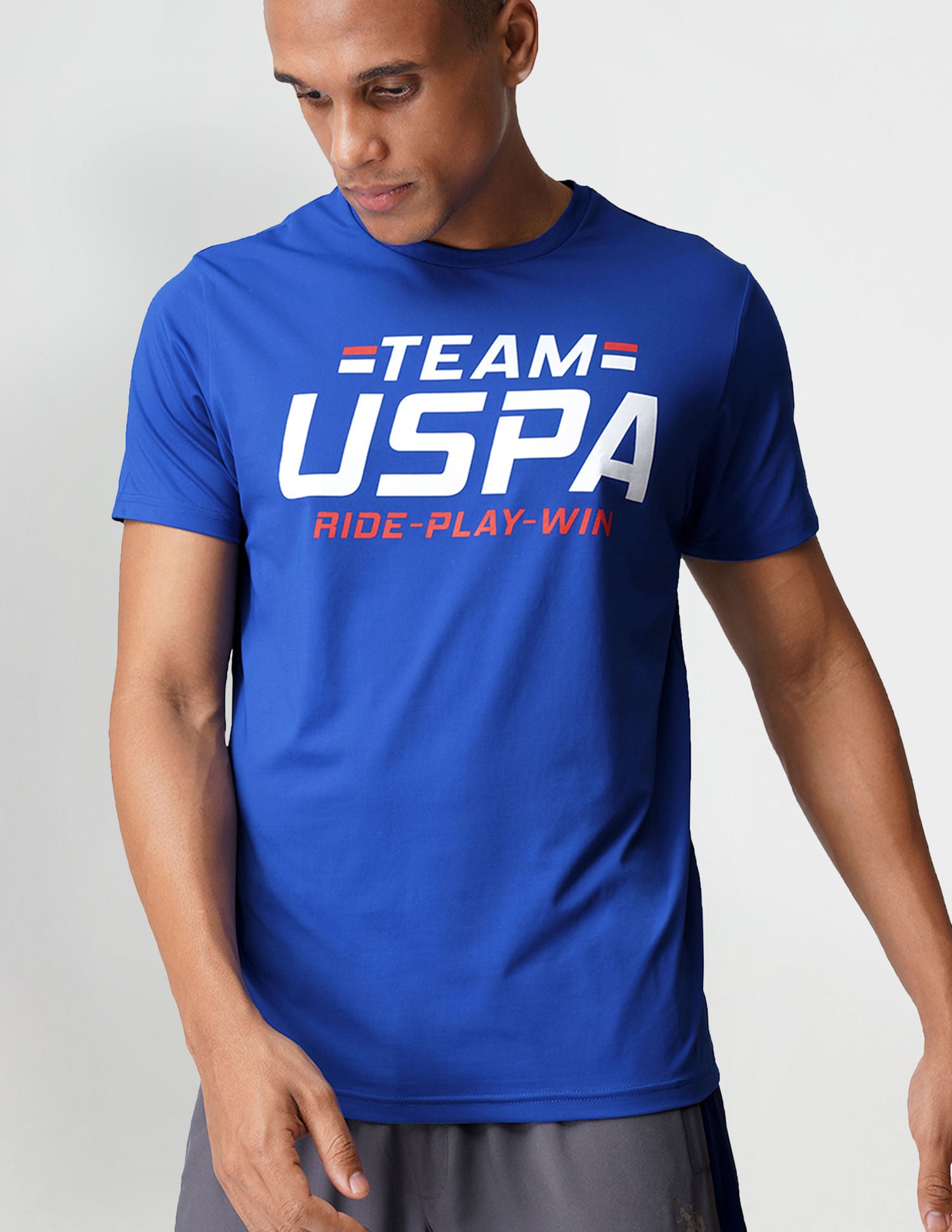 Brand Print Crew Neck I713 Lounge T-Shirt - Pack Of 1 Blue - U.S. POLO ASSN. | Large