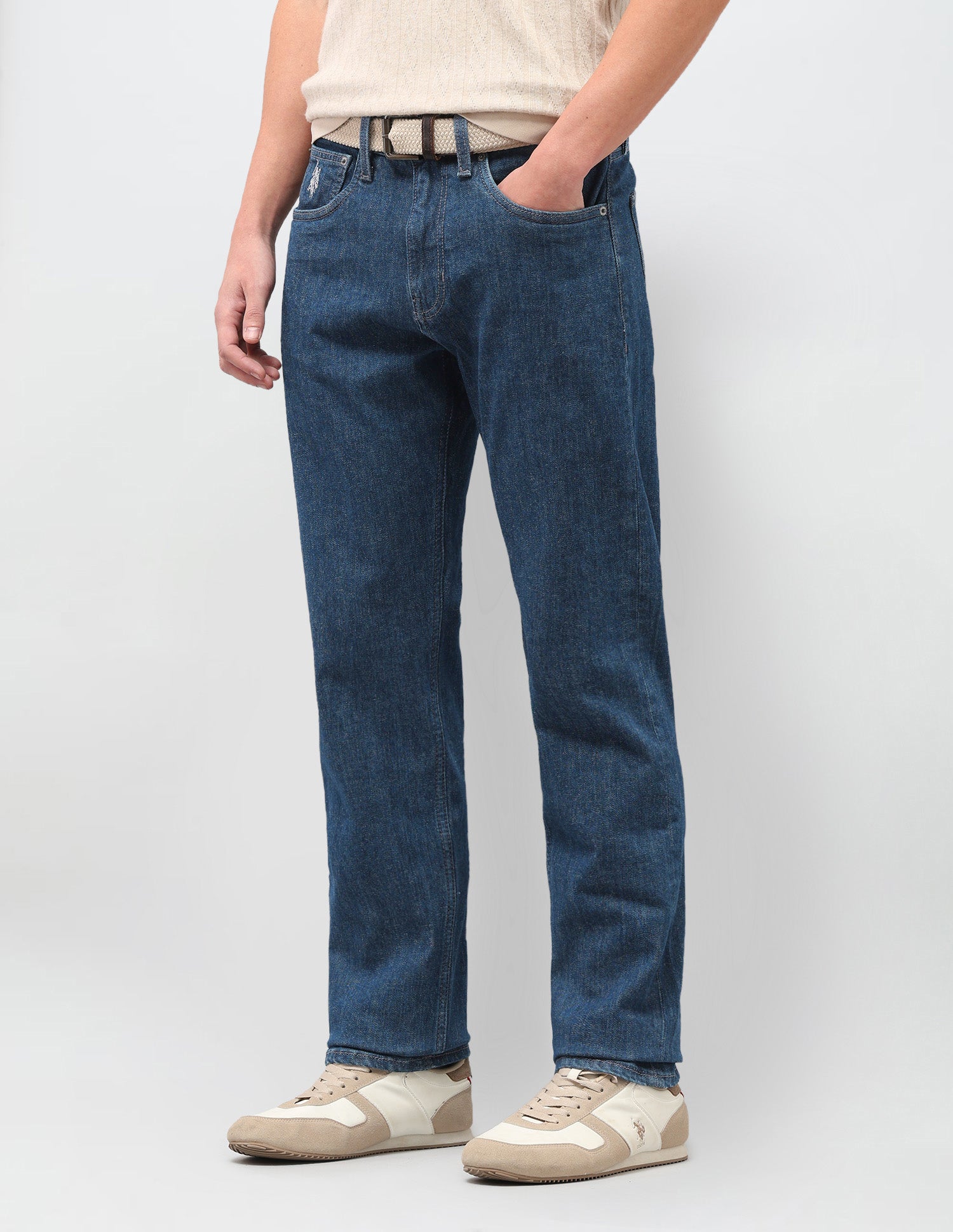Mason Regular Straight Fit Rinsed Jeans Mid Blue - U.S. Polo Assn. India | Large