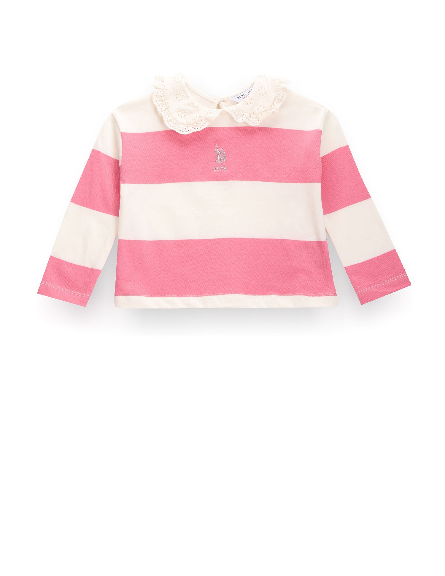 Girls Horizontal Stripe Cotton T-Shirt
