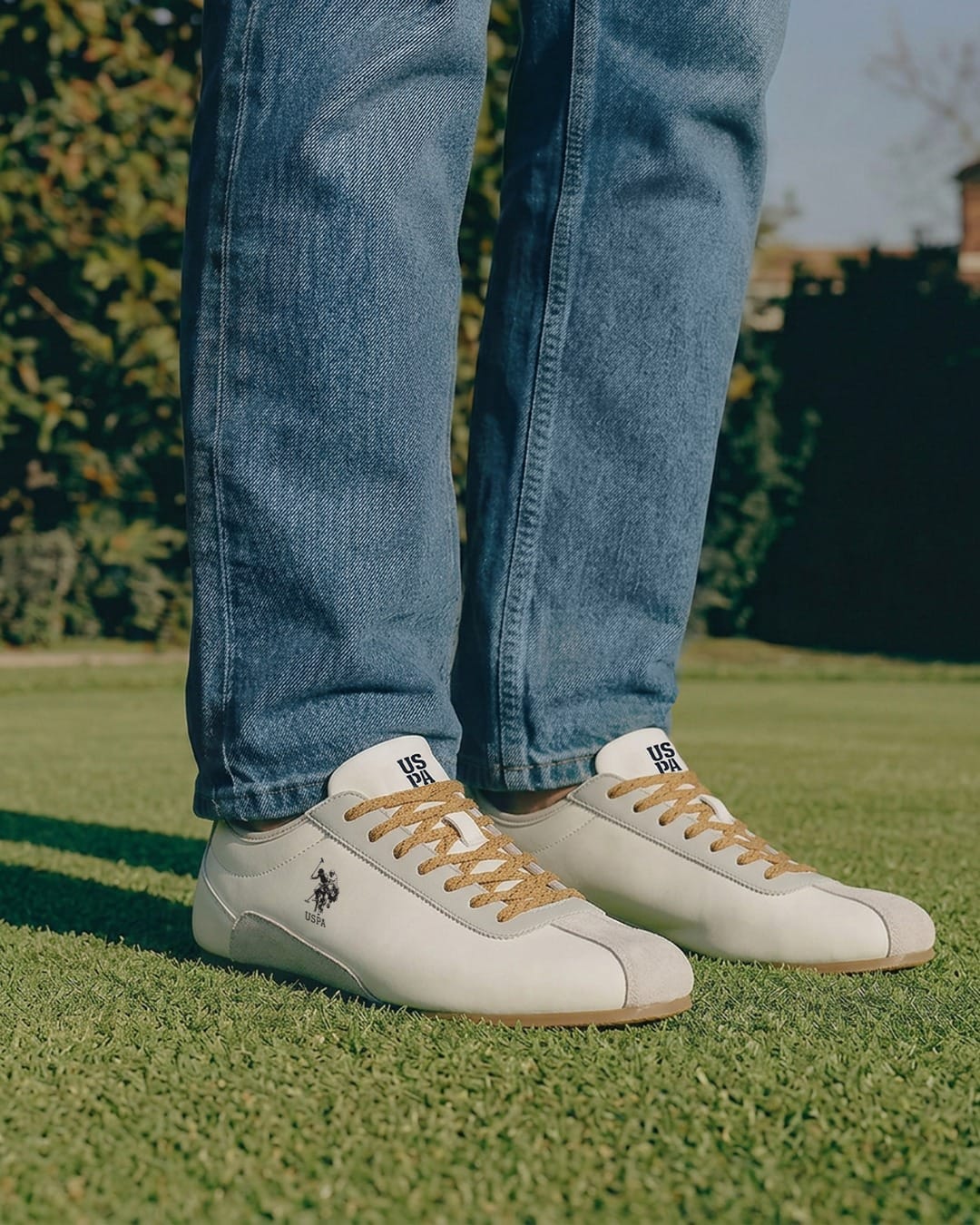 Colour Blocked Lace Ups Rush Sneakers Off White - U.S. Polo Assn. India | Large