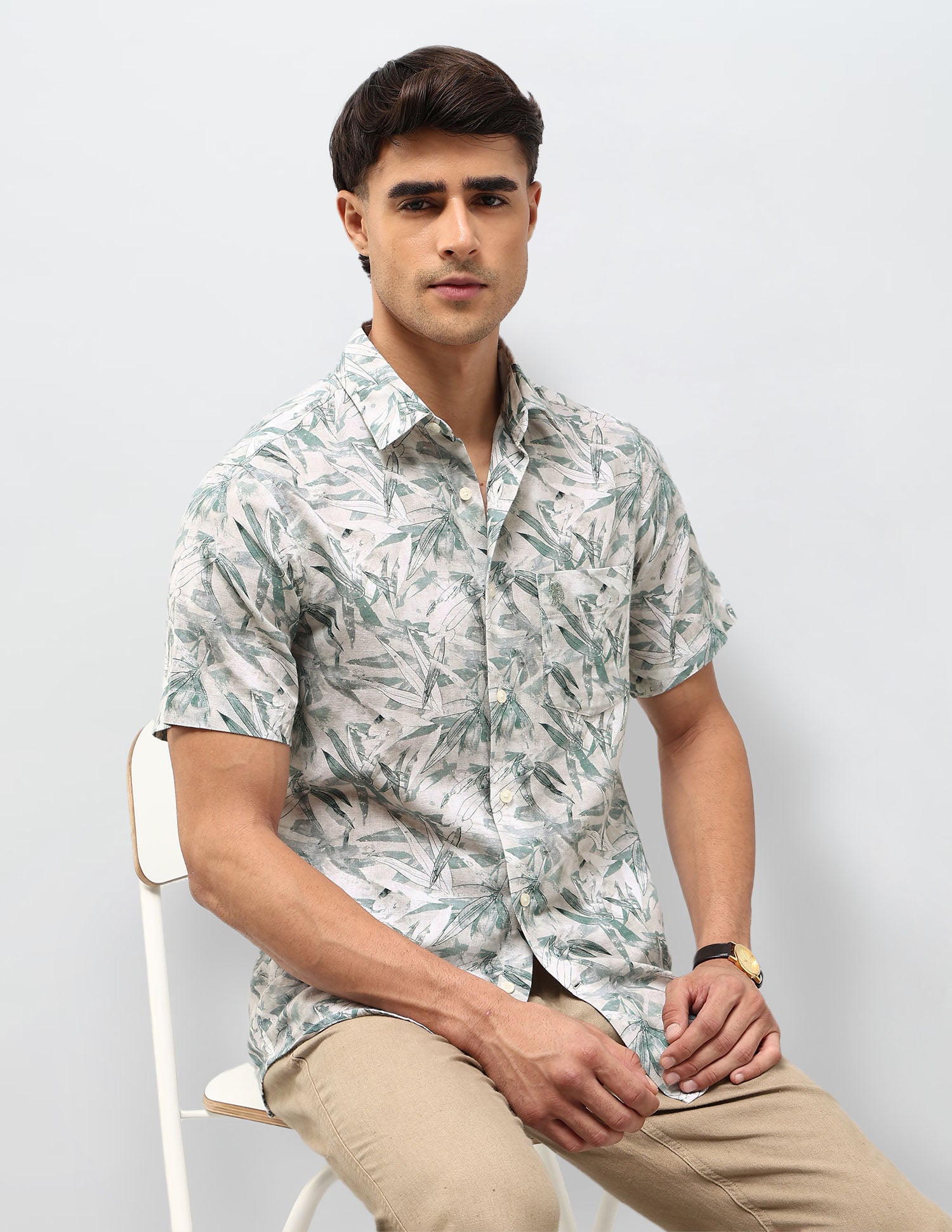 Tropical Printed Tailored Fit Shirt