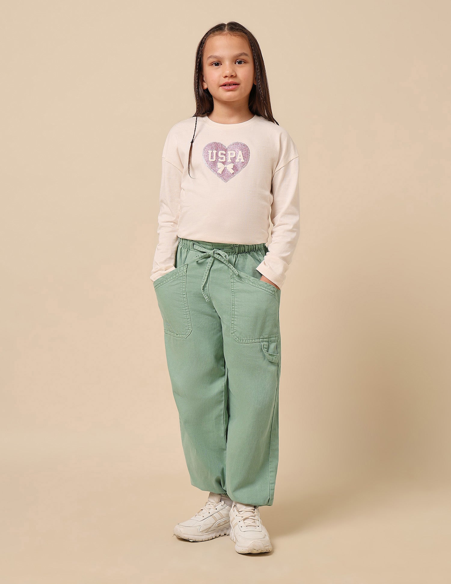 Girls High Rise Jogger Jeans