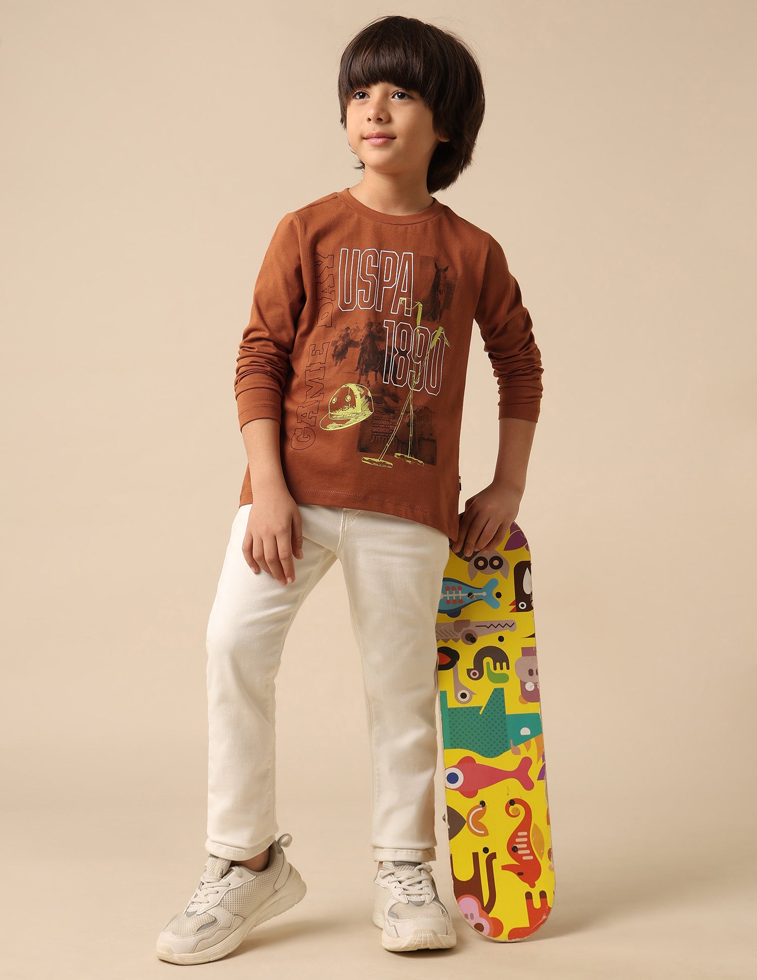 Boys Graphic Brand Printed Regular Fit T Shirt