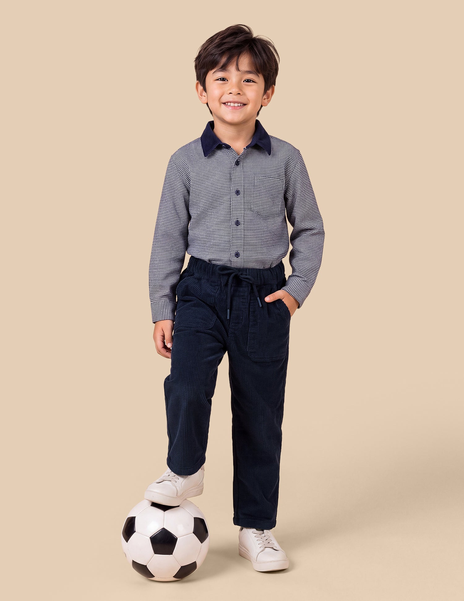 Corduroy Relaxed Fit Trousers Navy - U.S. Polo Assn. India | Large