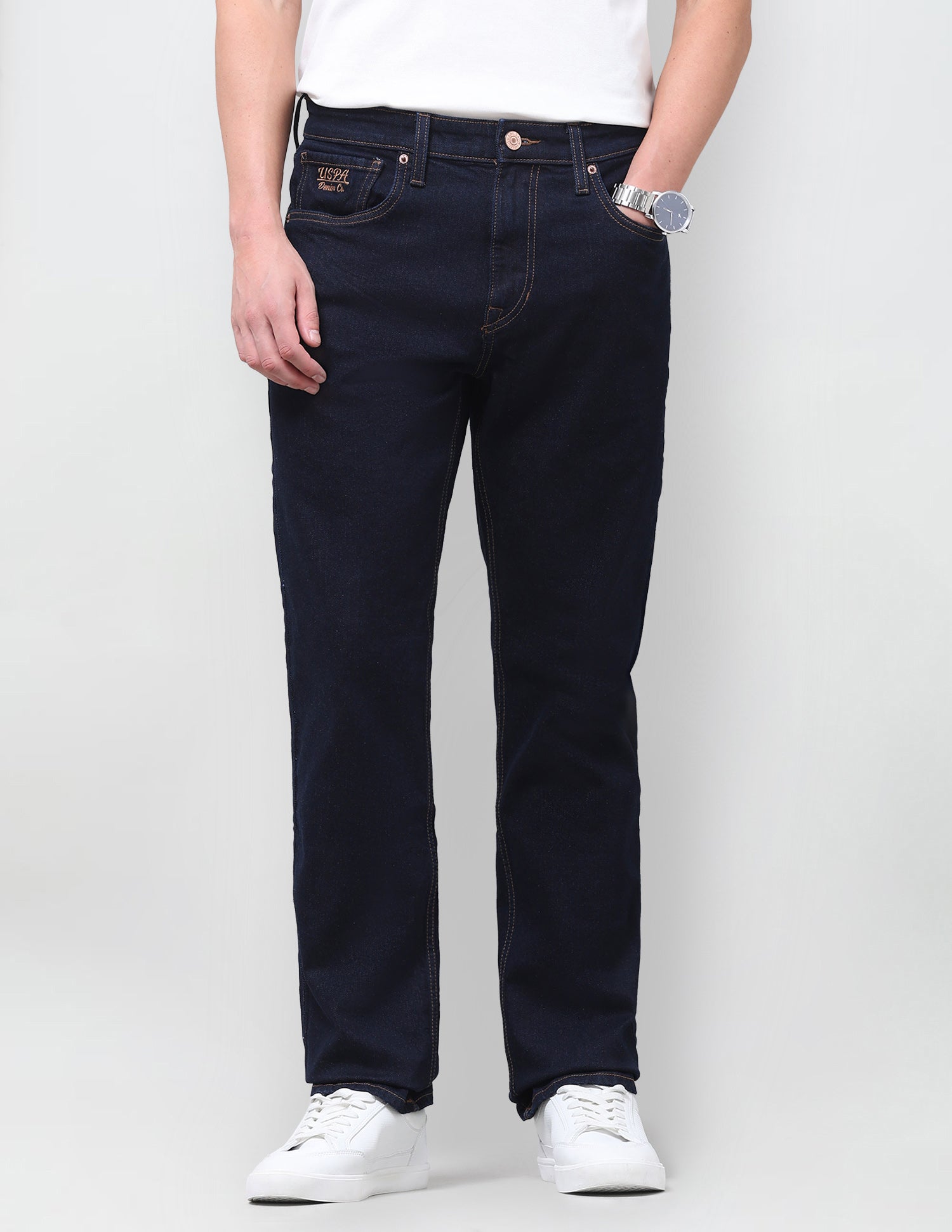 Harold Slim Straight Fit Blue Jeans Dark Indigo - U.S. Polo Assn. India | Large